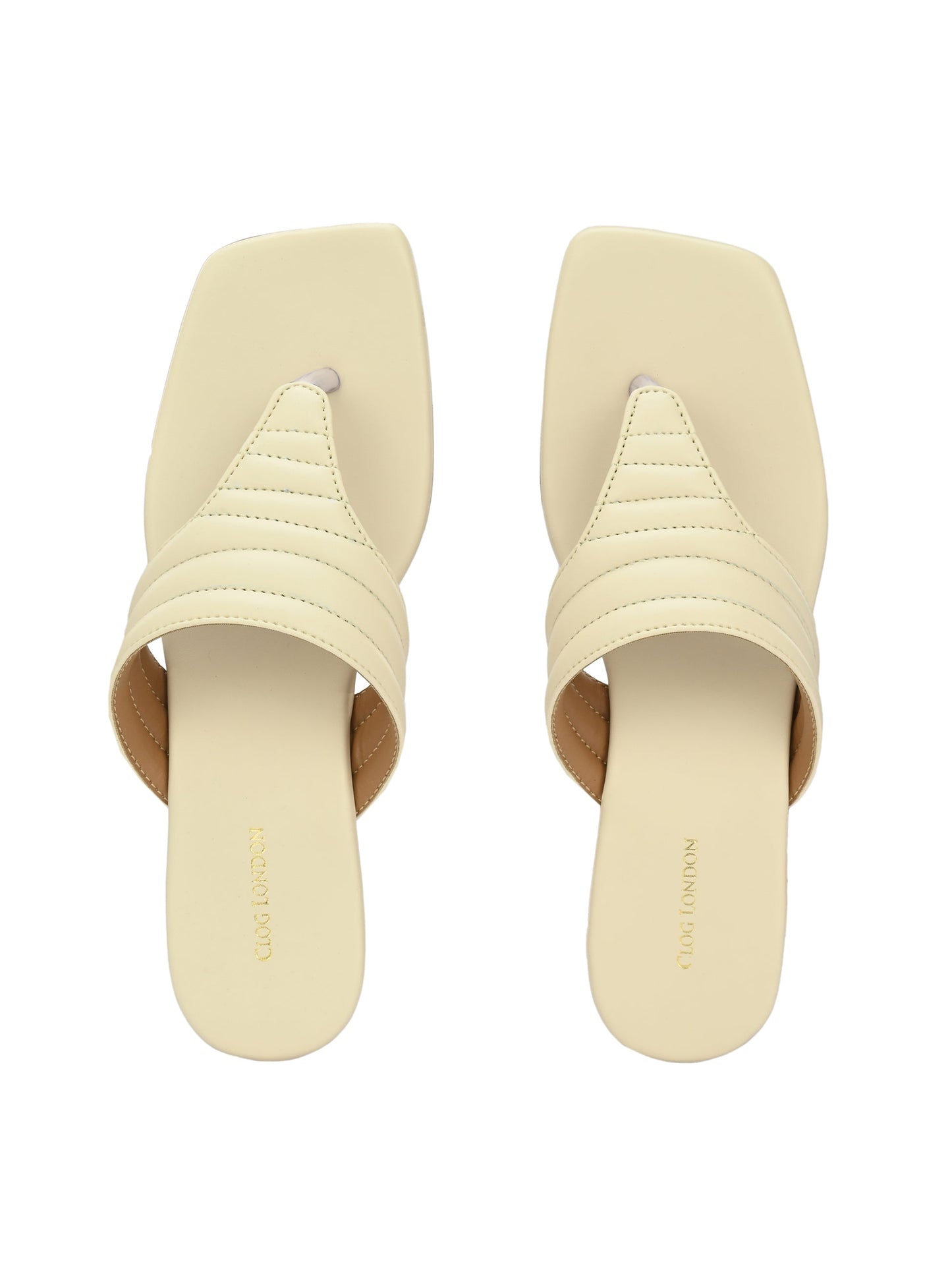 Womens Off-white One Toe Outdoor Flats & Sandals