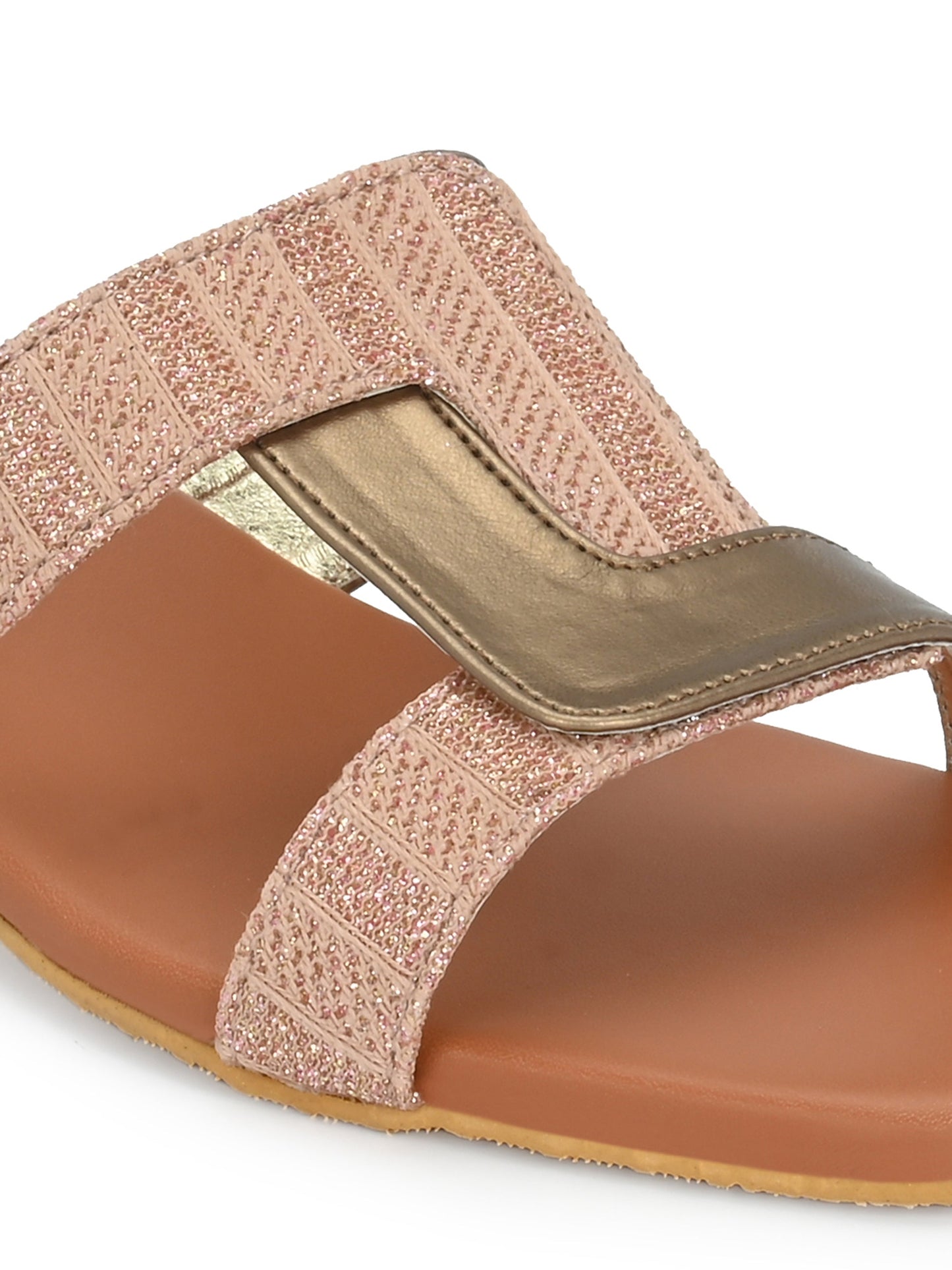 Womens Rose Gold Casual Flats & Sandals