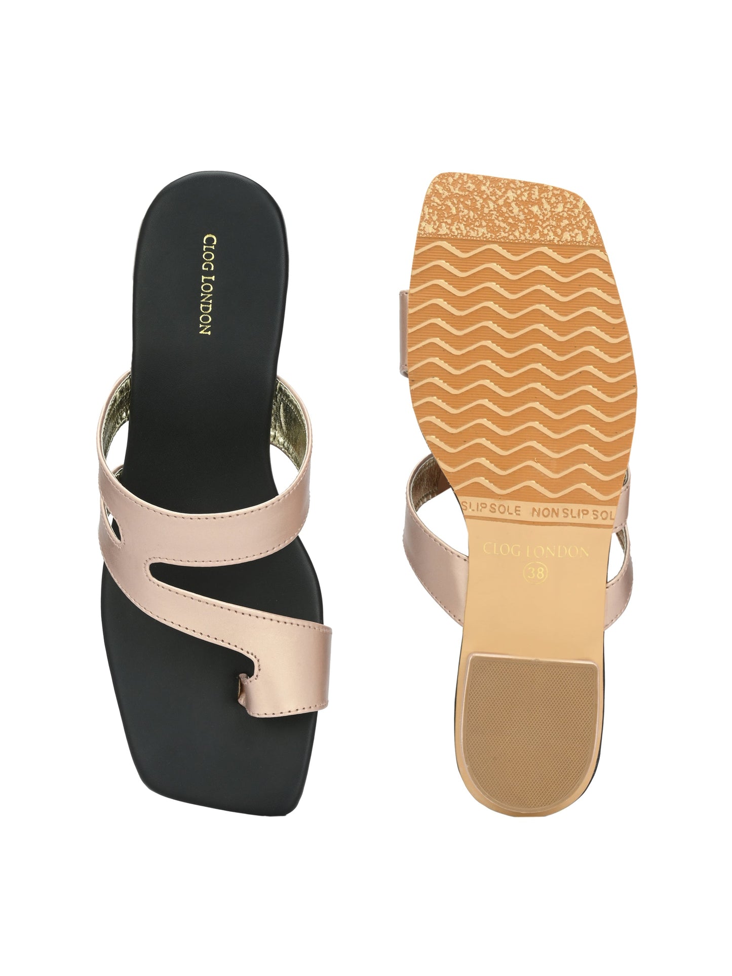 Strappy One Toe Block Flats & Heels