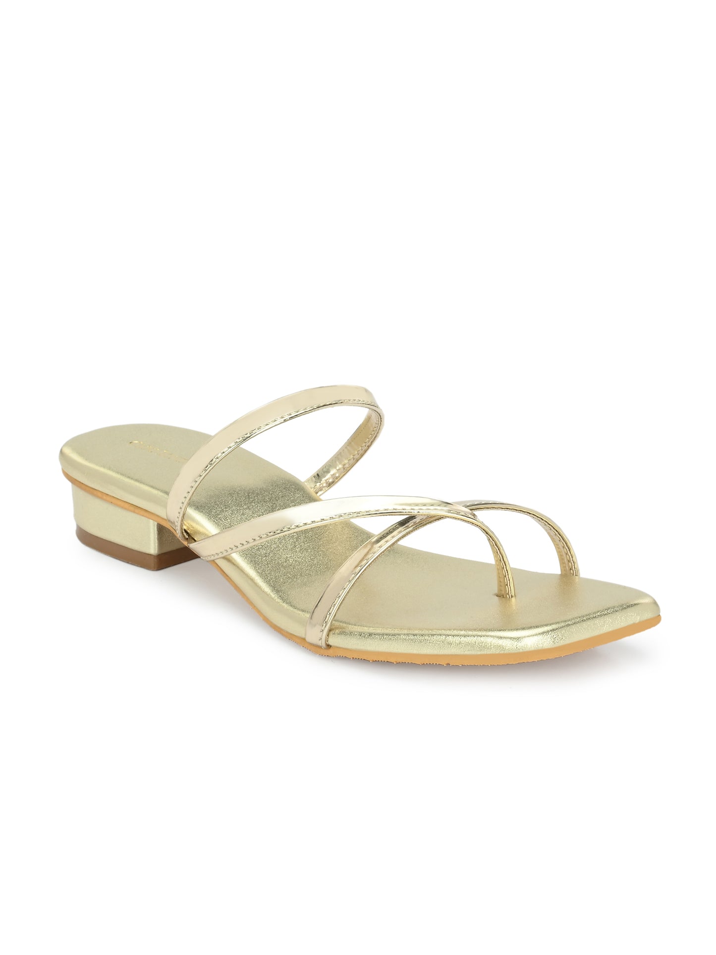 Women Gold  Slide Flats