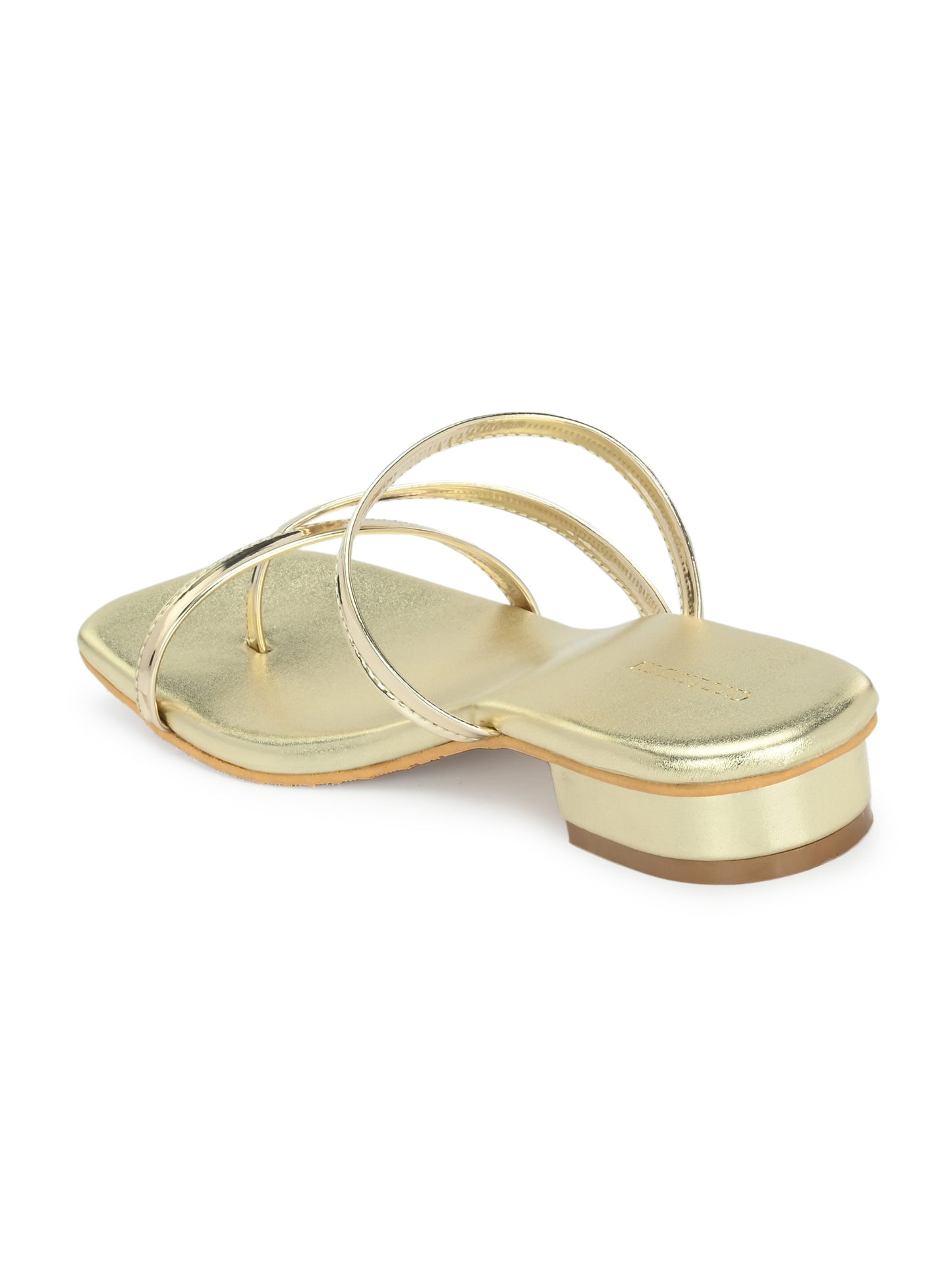 Women Gold  Slide Flats