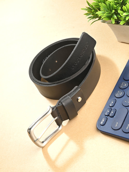 Men's Black Leather Belts for Casual