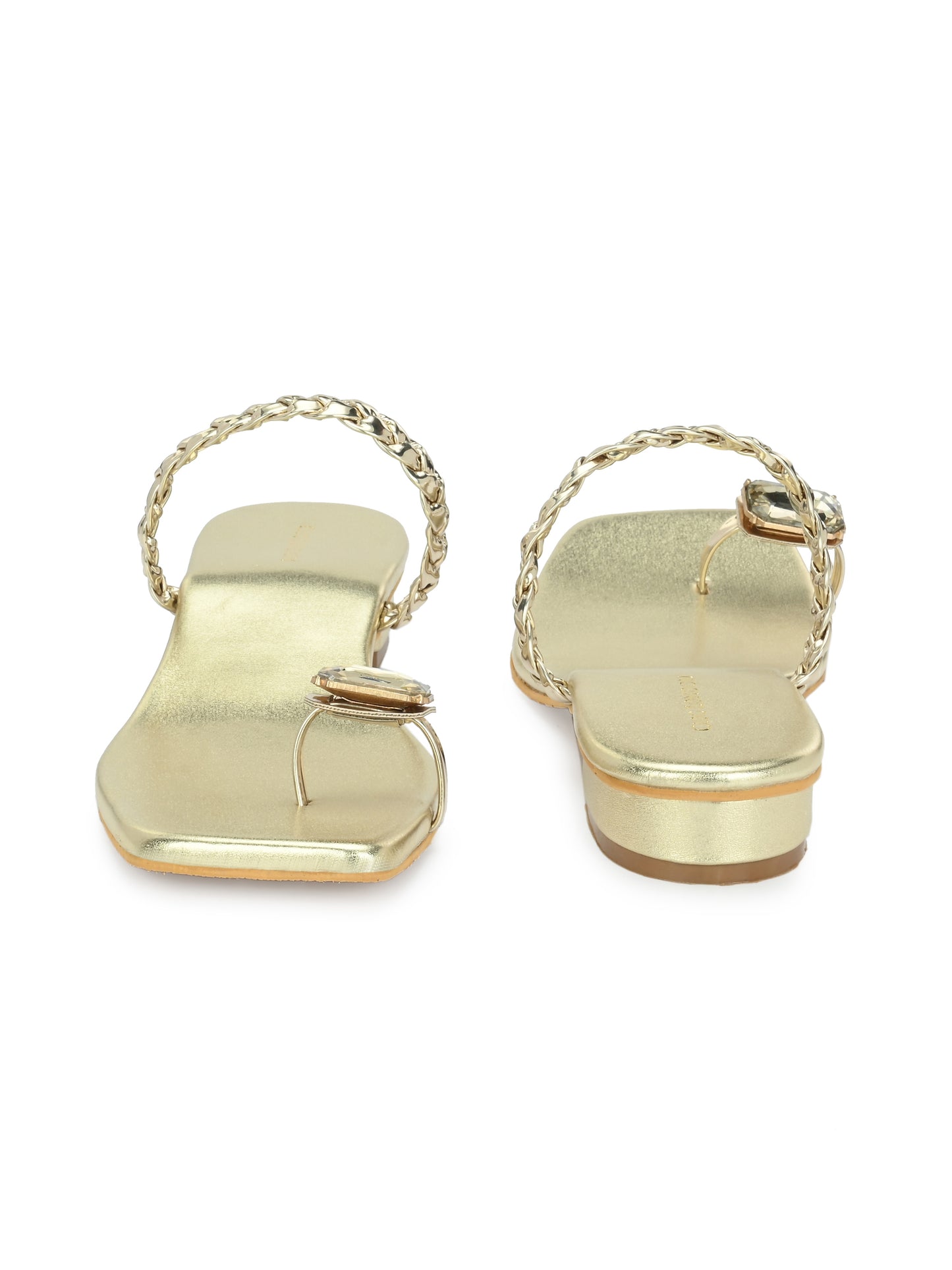 Women Gold One Toe Flats