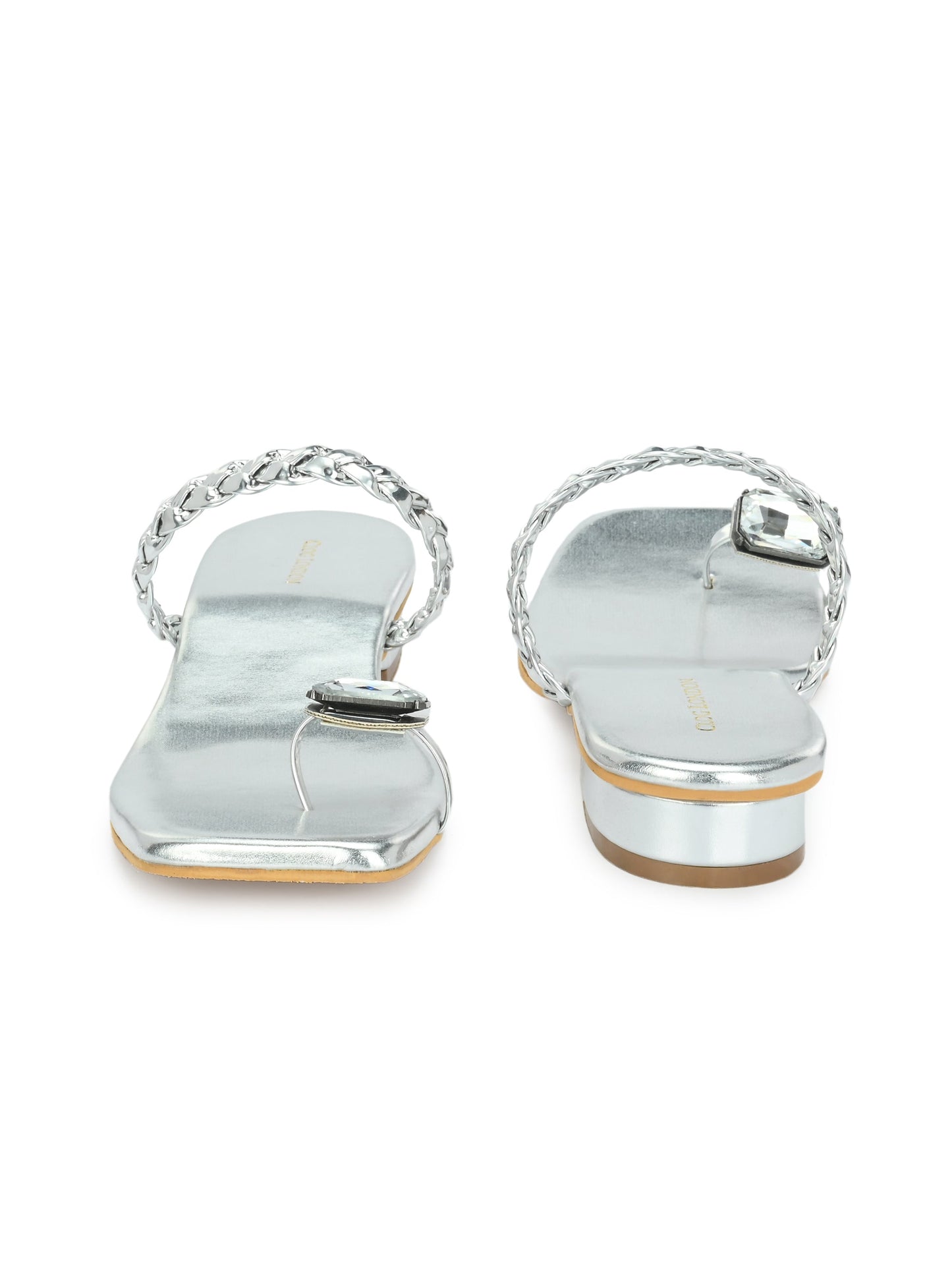 Womens Silver Toe Ring Flats & Sandals
