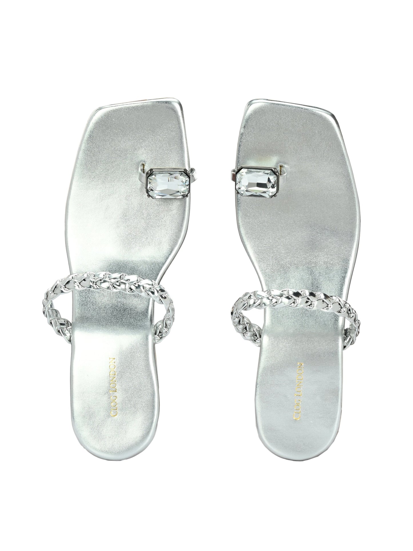 Womens Silver Toe Ring Flats & Sandals