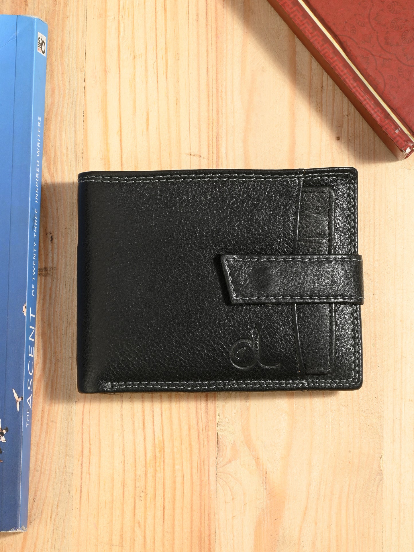 Bifold Black Leather Wallet for Men's