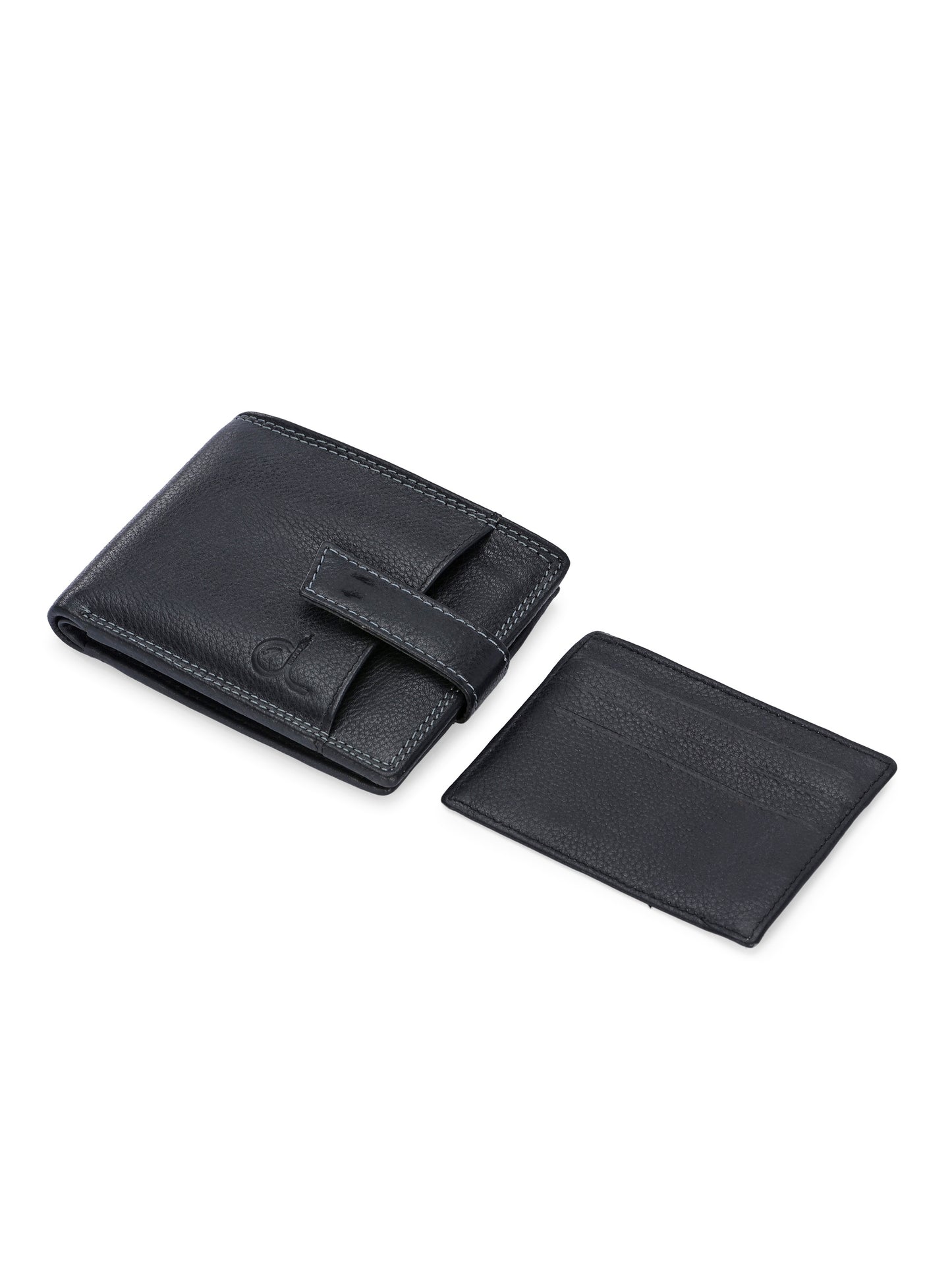 Bifold Black Leather Wallet for Men's