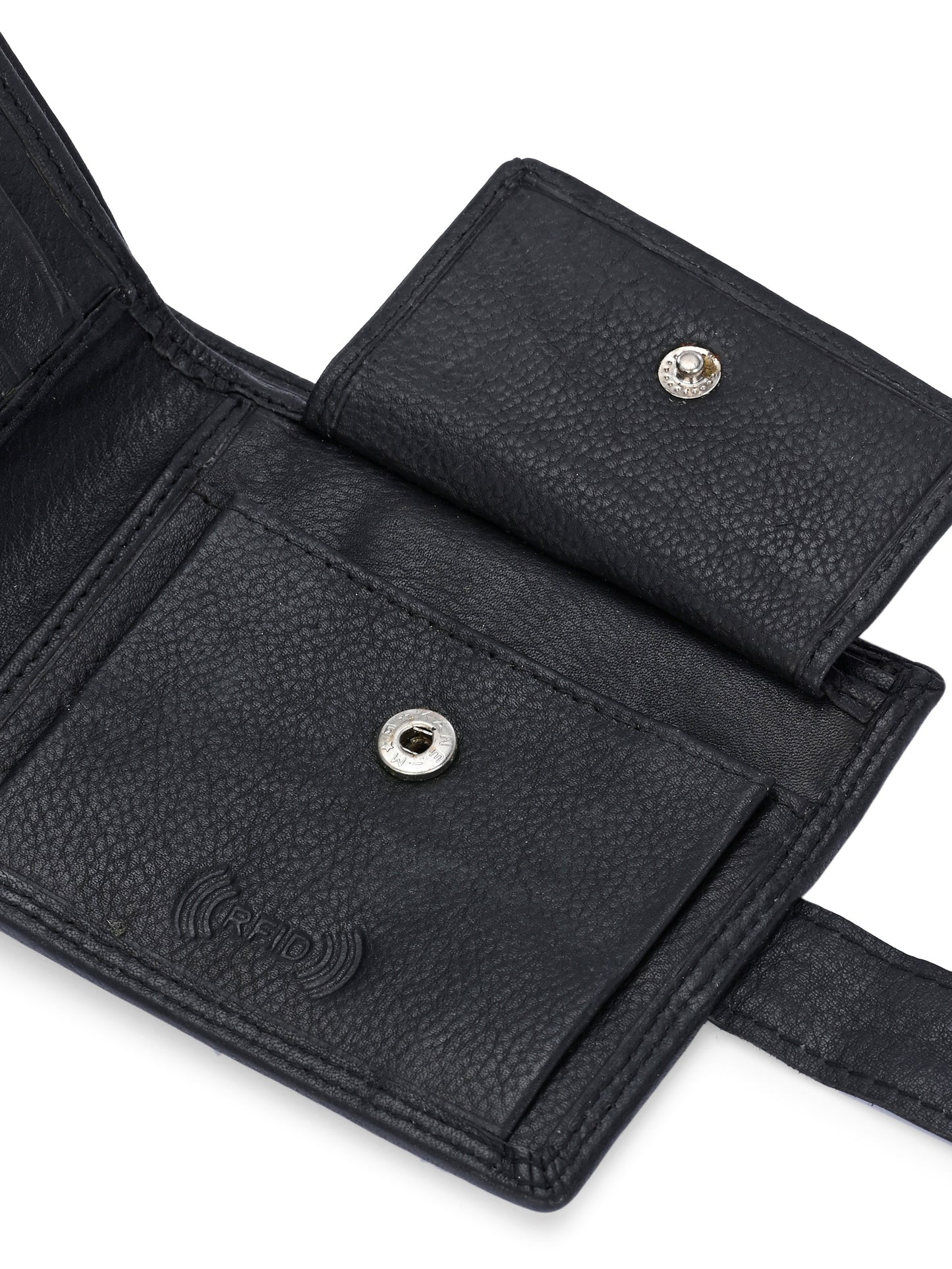 Bifold Black Leather Wallet for Men's