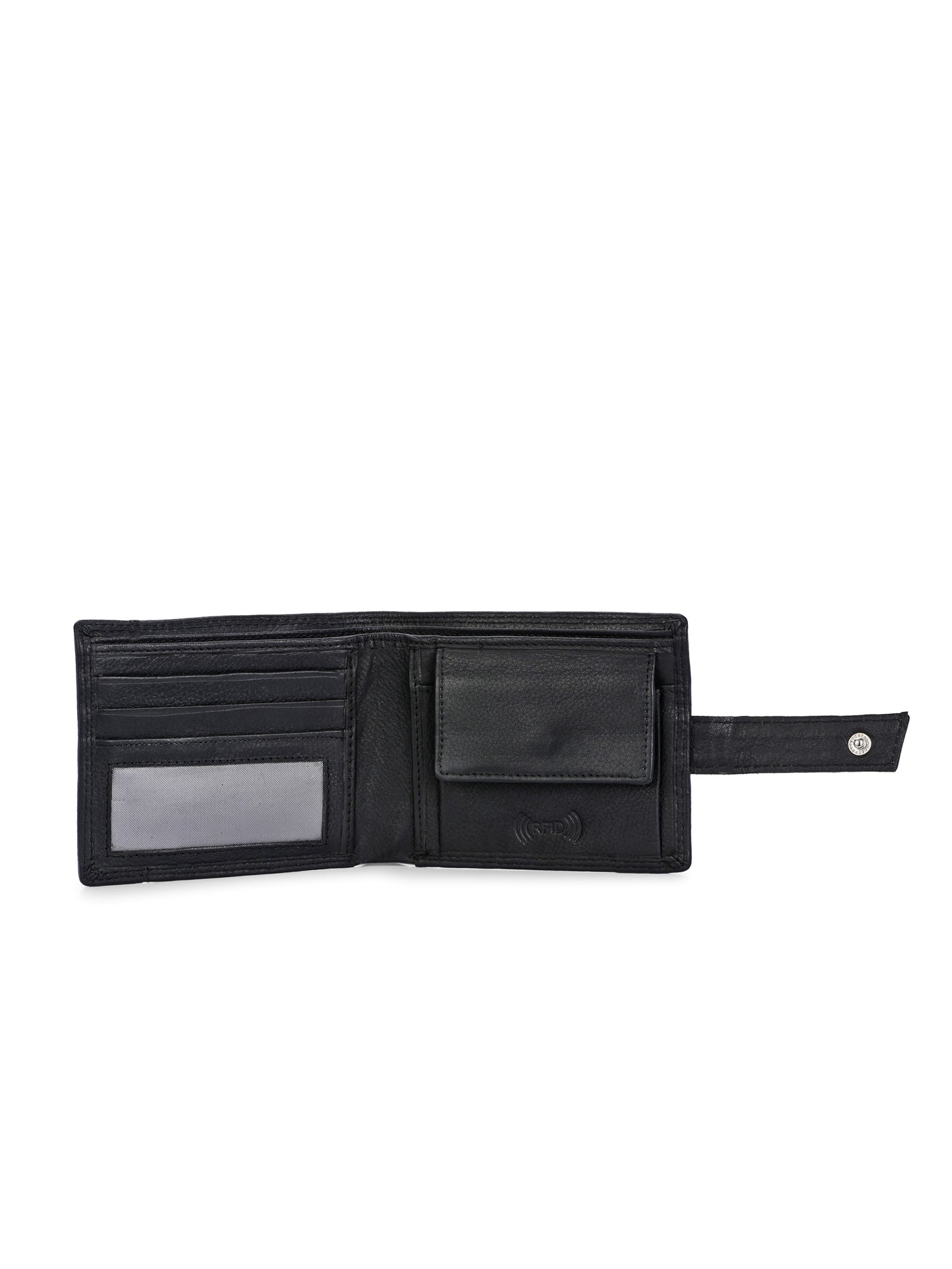 Bifold Black Leather Wallet for Men's