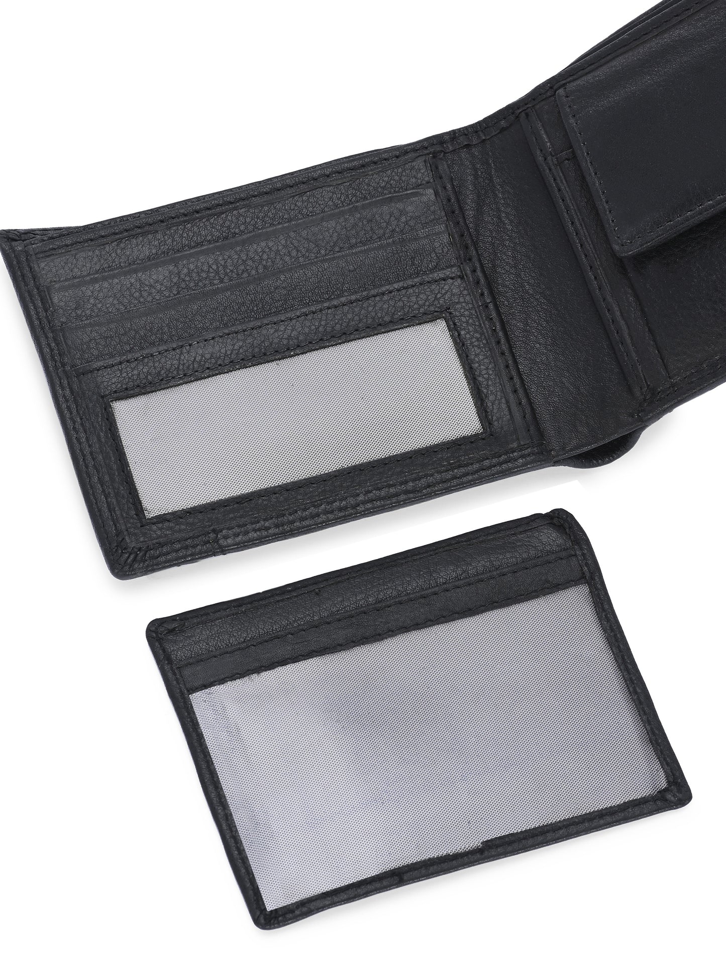 Bifold Black Leather Wallet for Men's