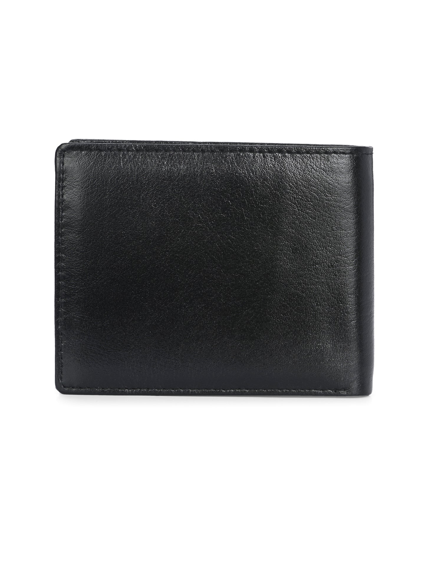 Men's Black Solid Flap Closure Two-Fold Wallet