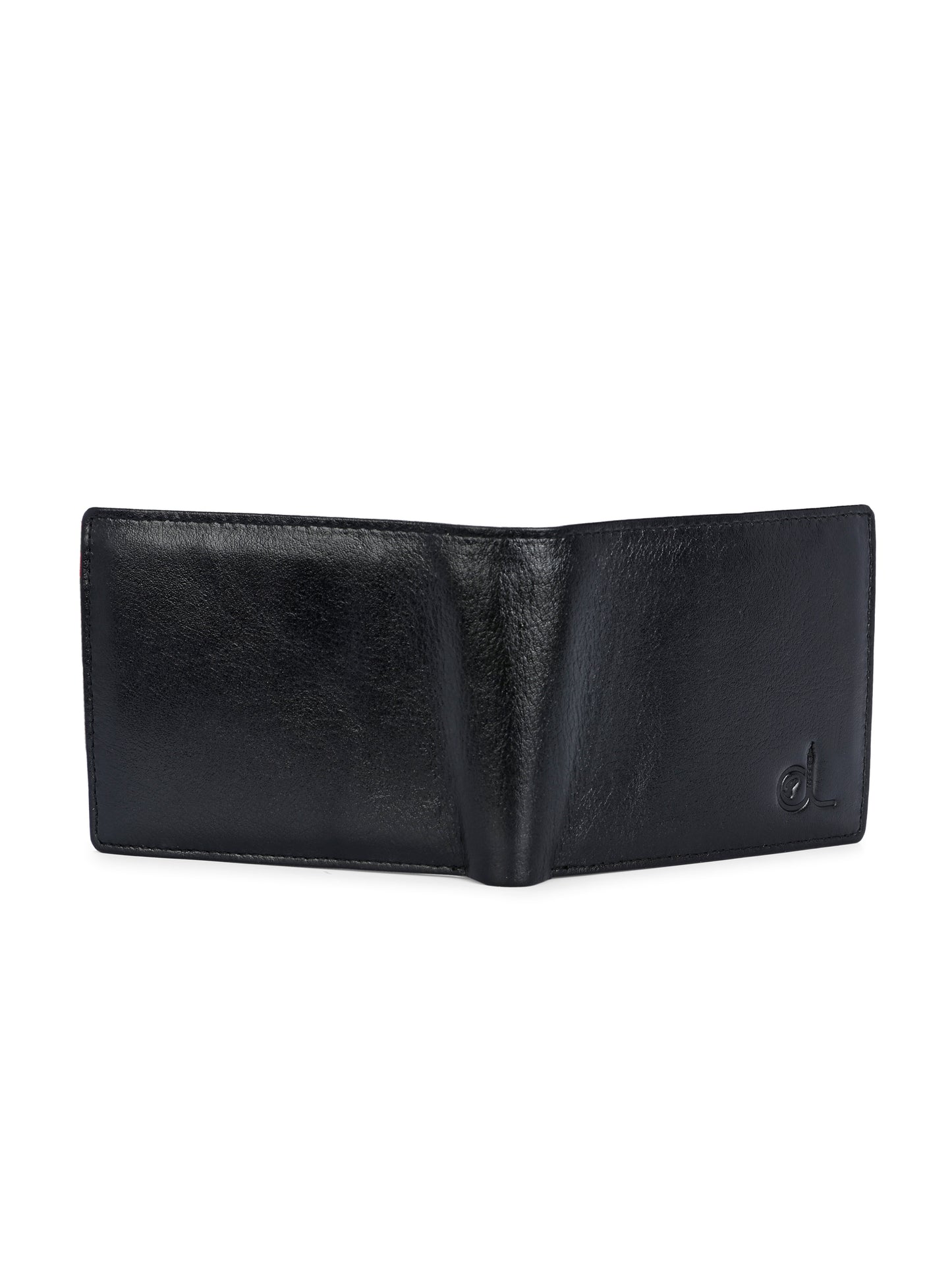 Men's Black Solid Flap Closure Two-Fold Wallet