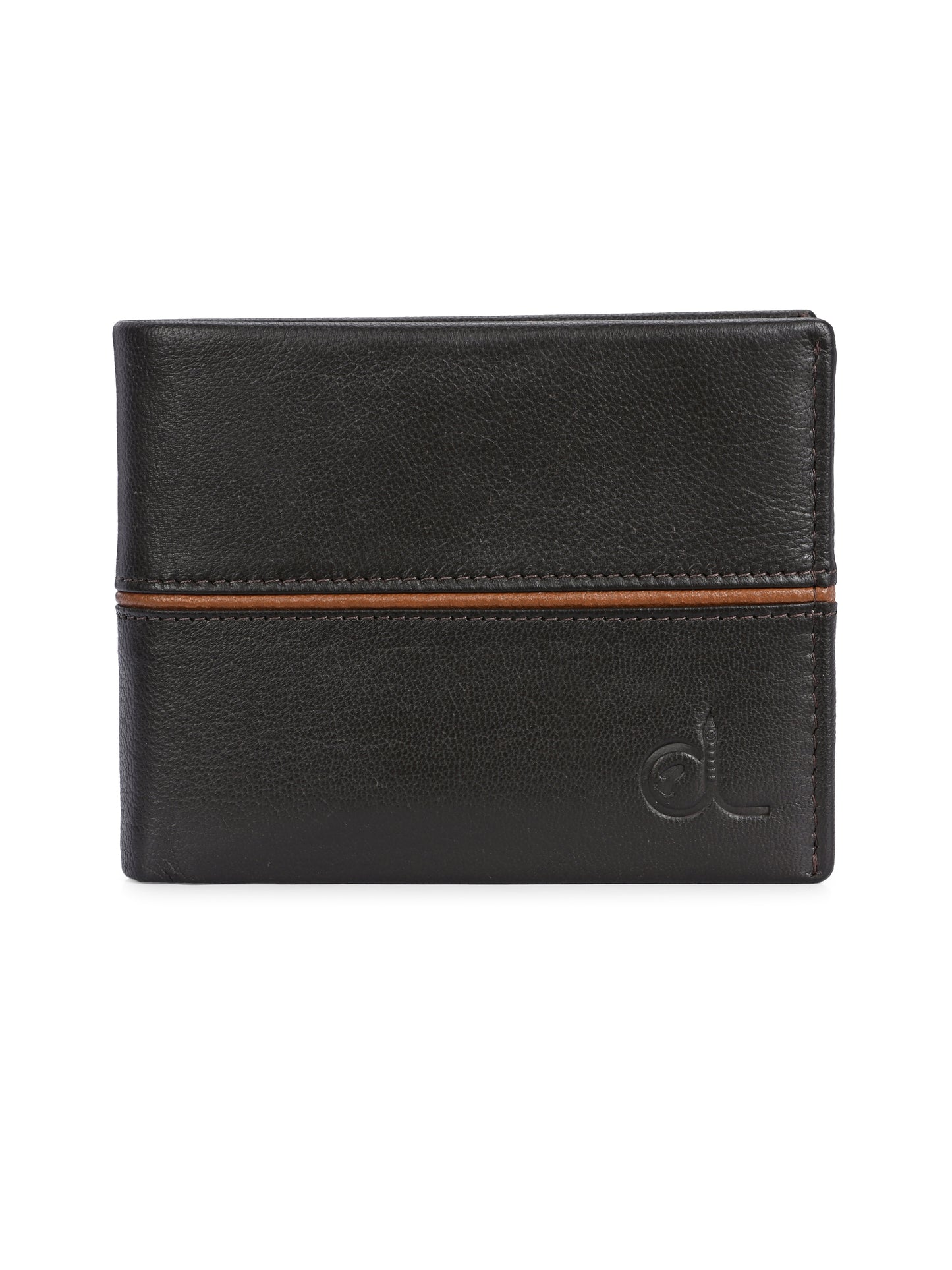 Men's Brown Solid Flap Closure Two Fold Wallet