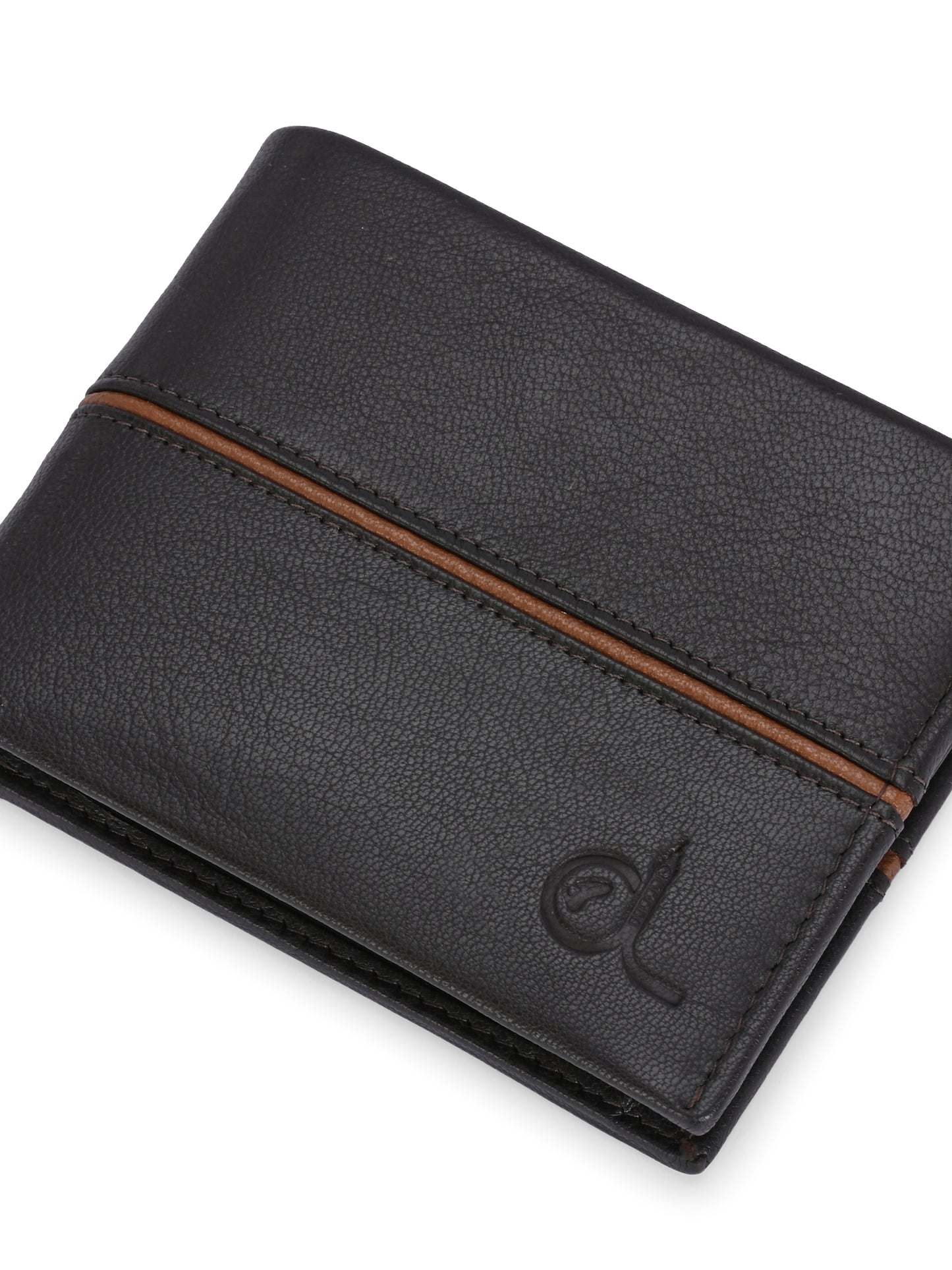 Men's Brown Solid Flap Closure Two Fold Wallet