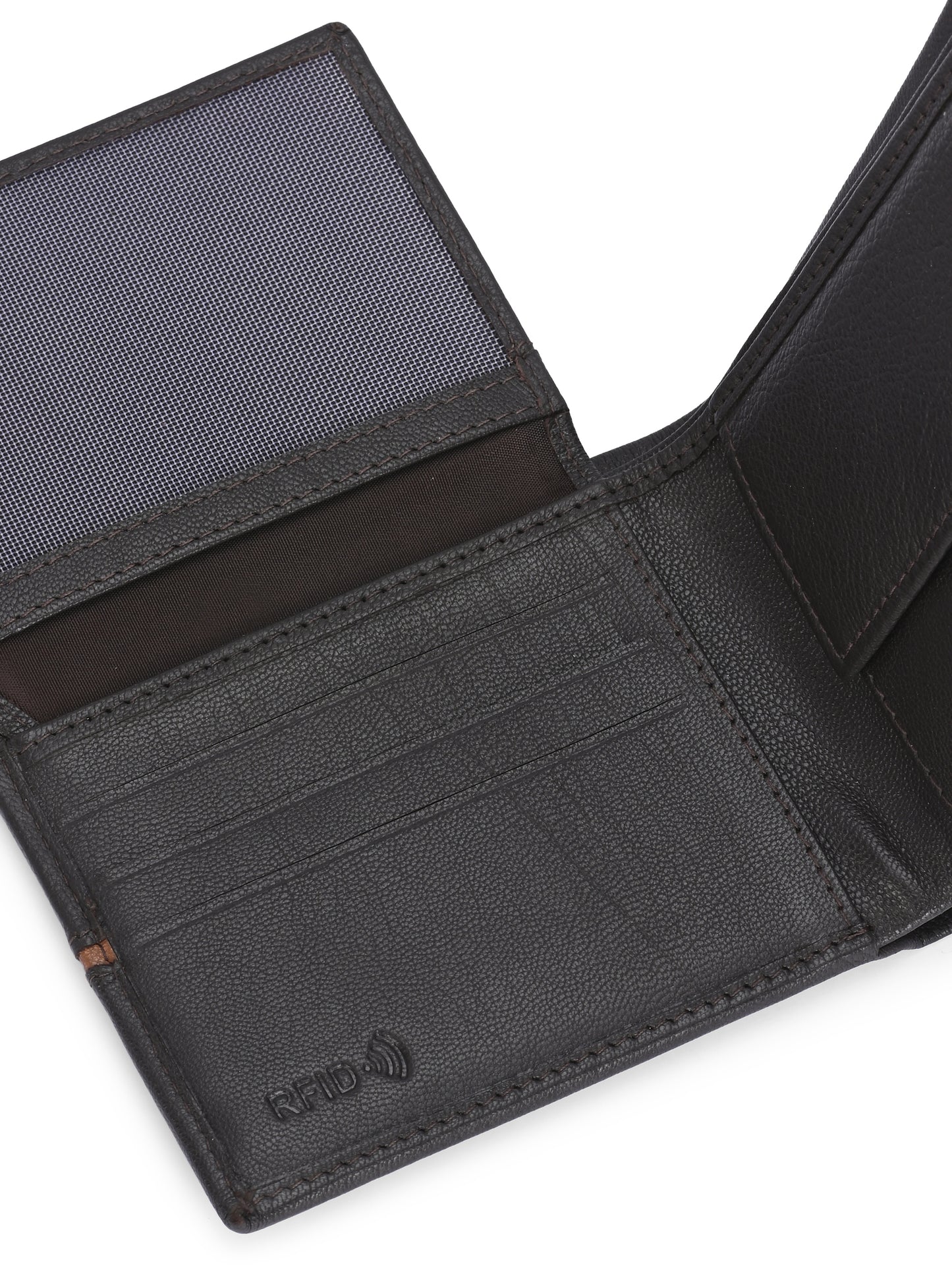 Men's Brown Solid Flap Closure Two Fold Wallet