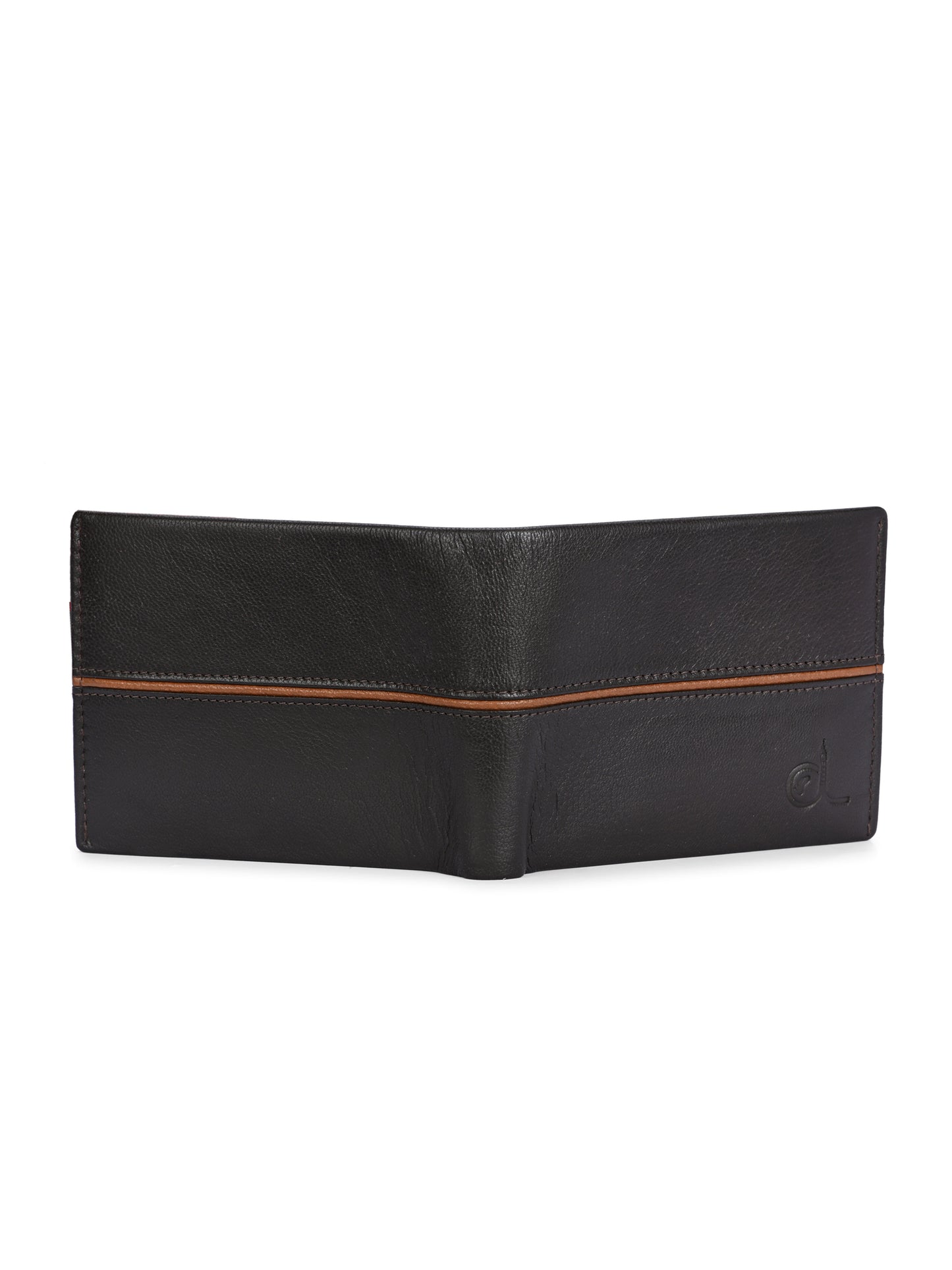 Men's Brown Solid Flap Closure Two Fold Wallet