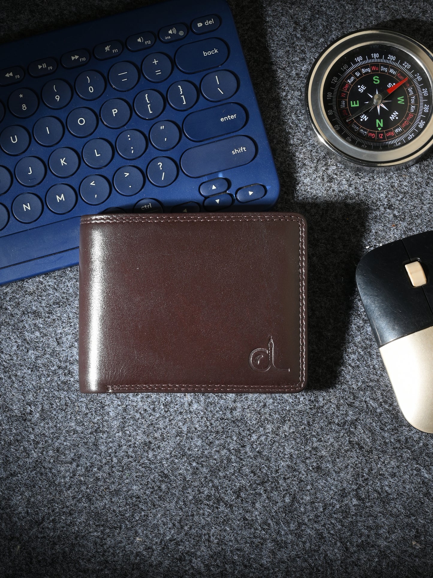 Men's Brown Leather Small Bi-Fold Wallet