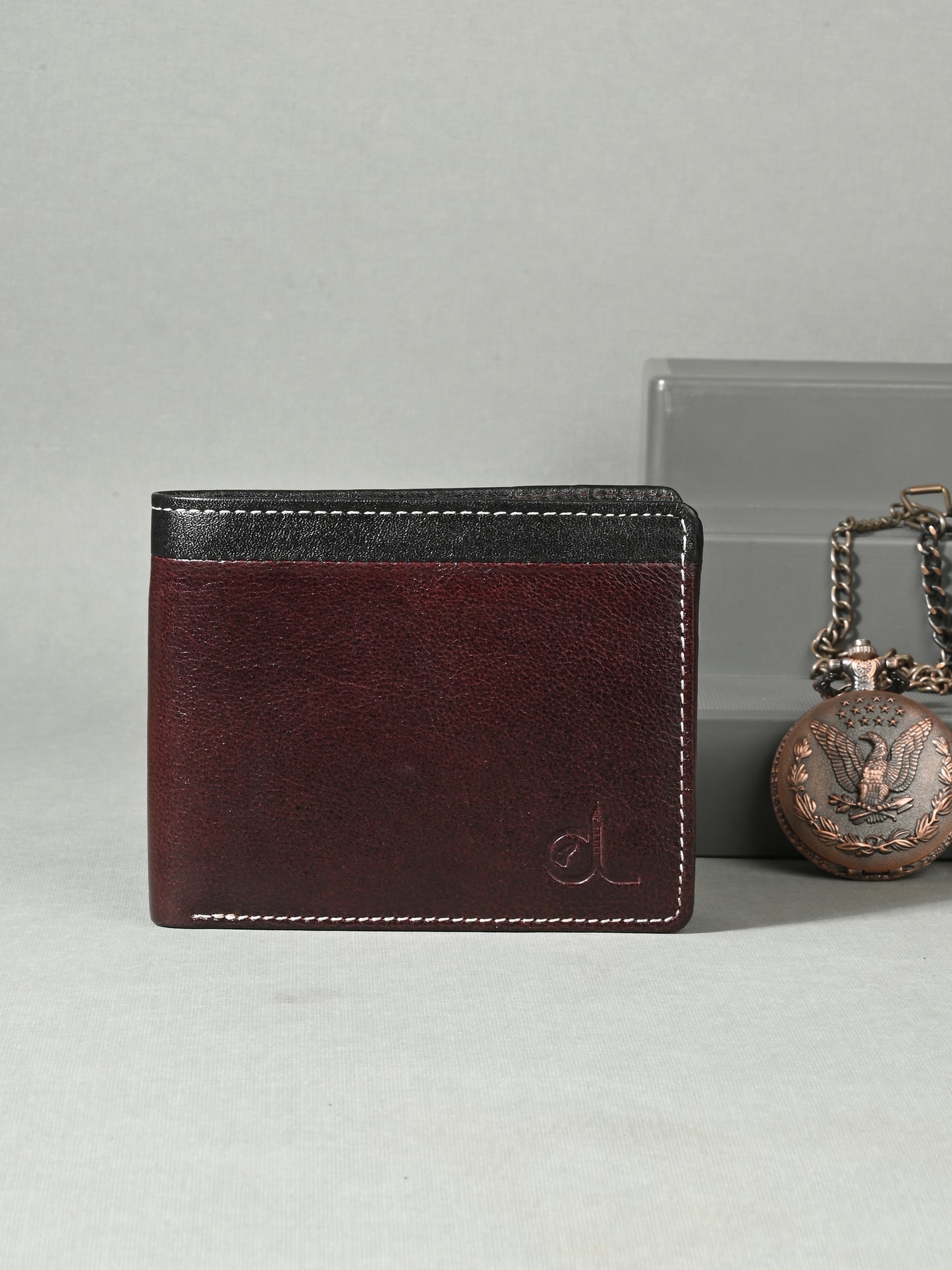 Textured Leather Two-Fold Wallets