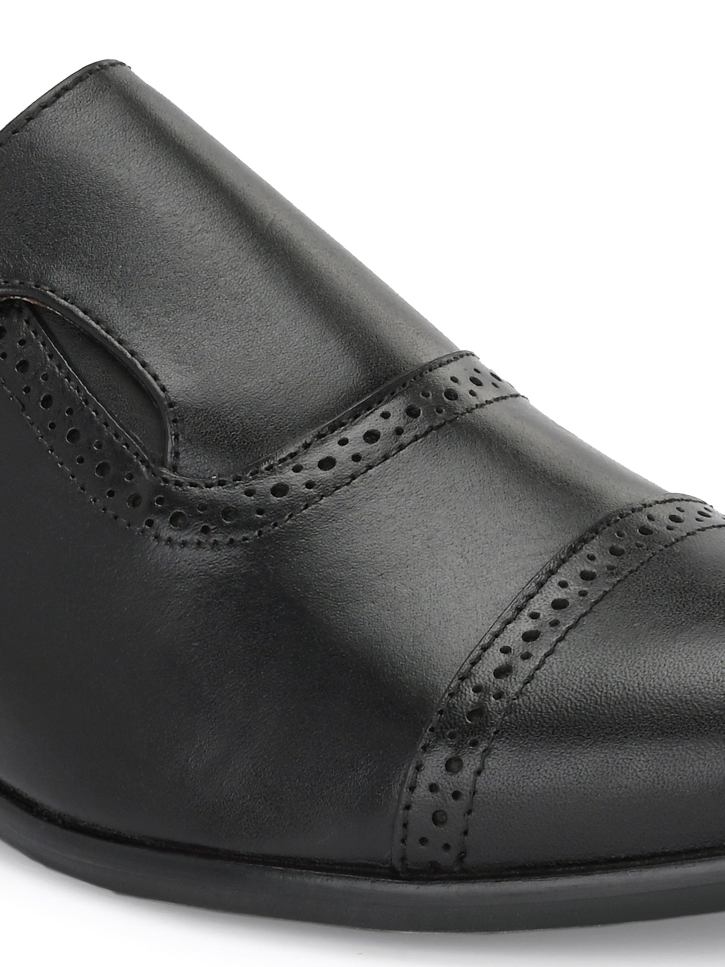 Men's Perforated Leather Monk Shoes