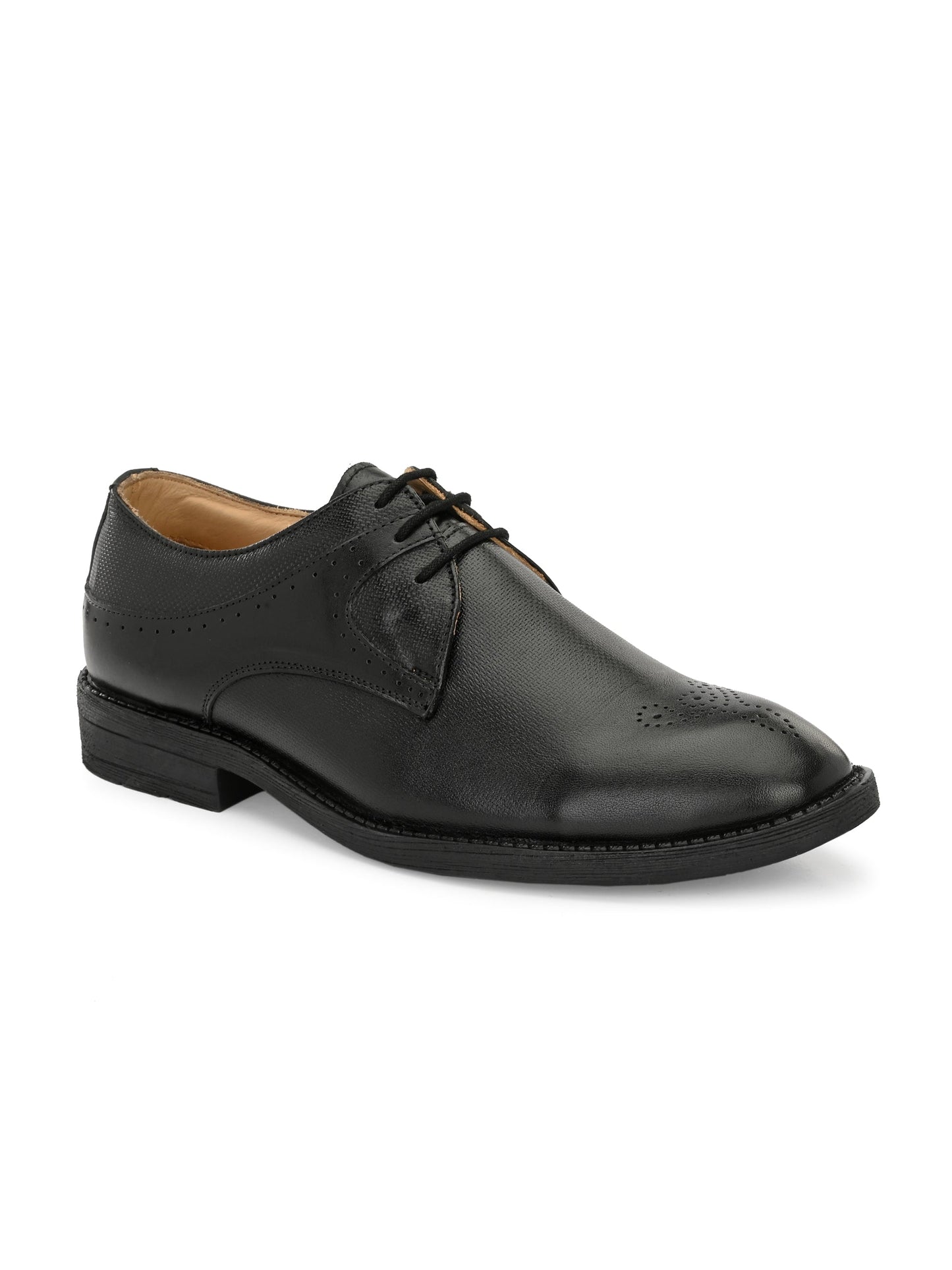 Men's Regular Fit Formal Derby Shoes with Lace Fastening