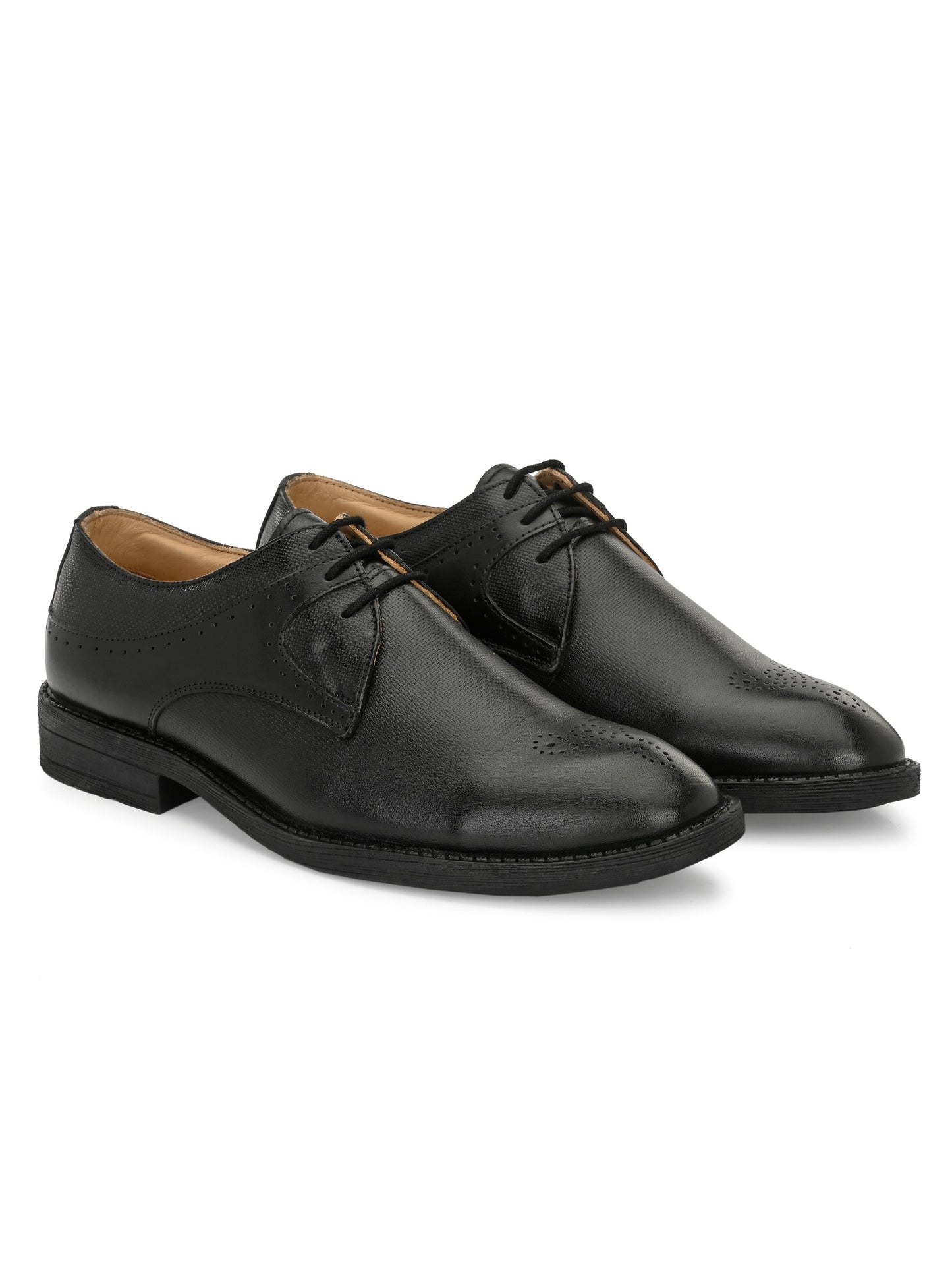Men's Regular Fit Formal Derby Shoes with Lace Fastening
