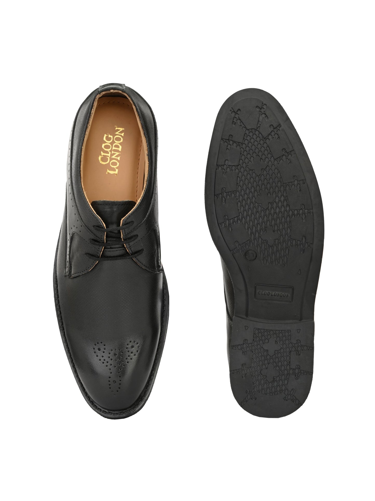 Men's Regular Fit Formal Derby Shoes with Lace Fastening