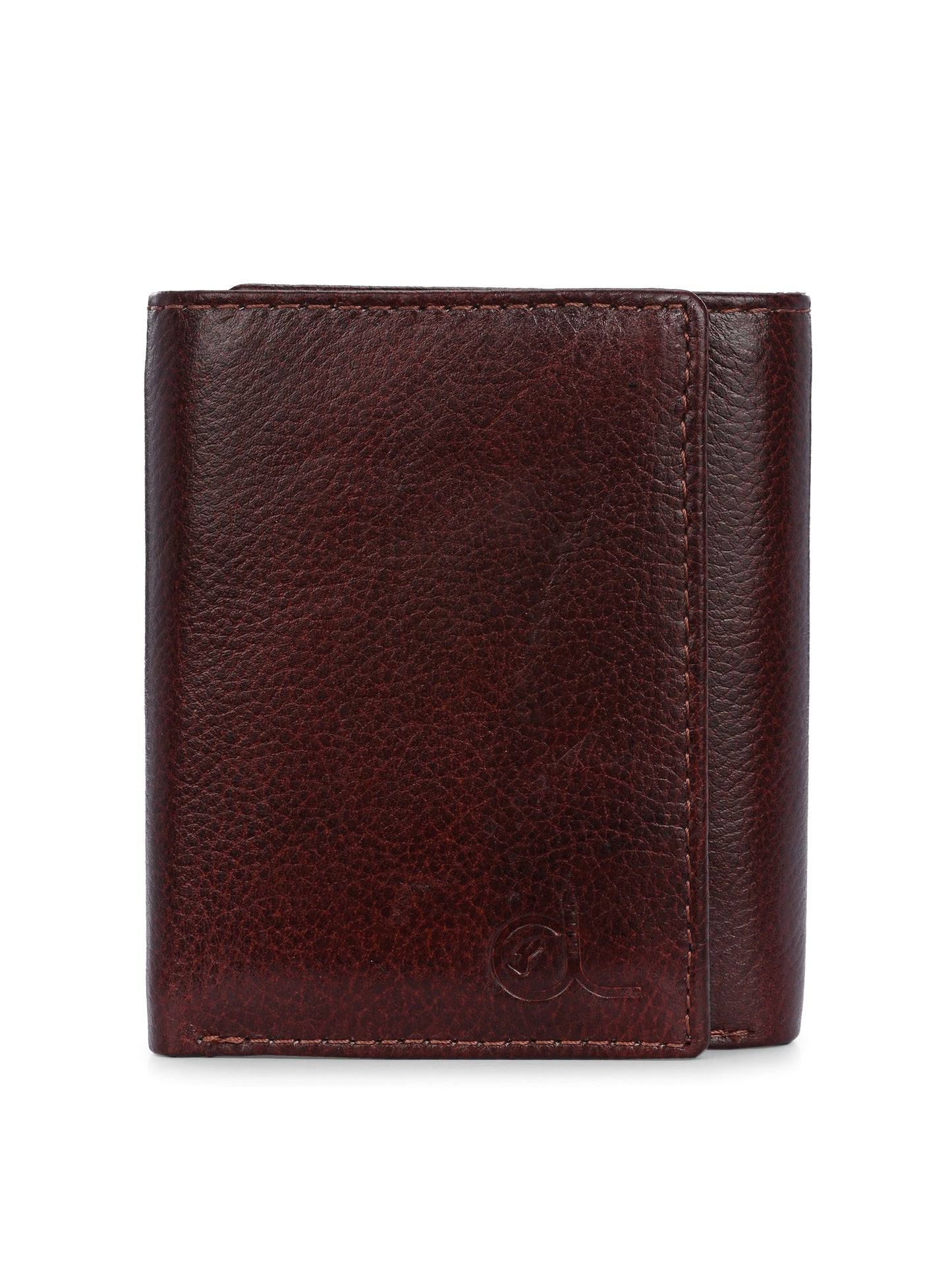 Men's Brown Leather Small Tri-Fold Wallet