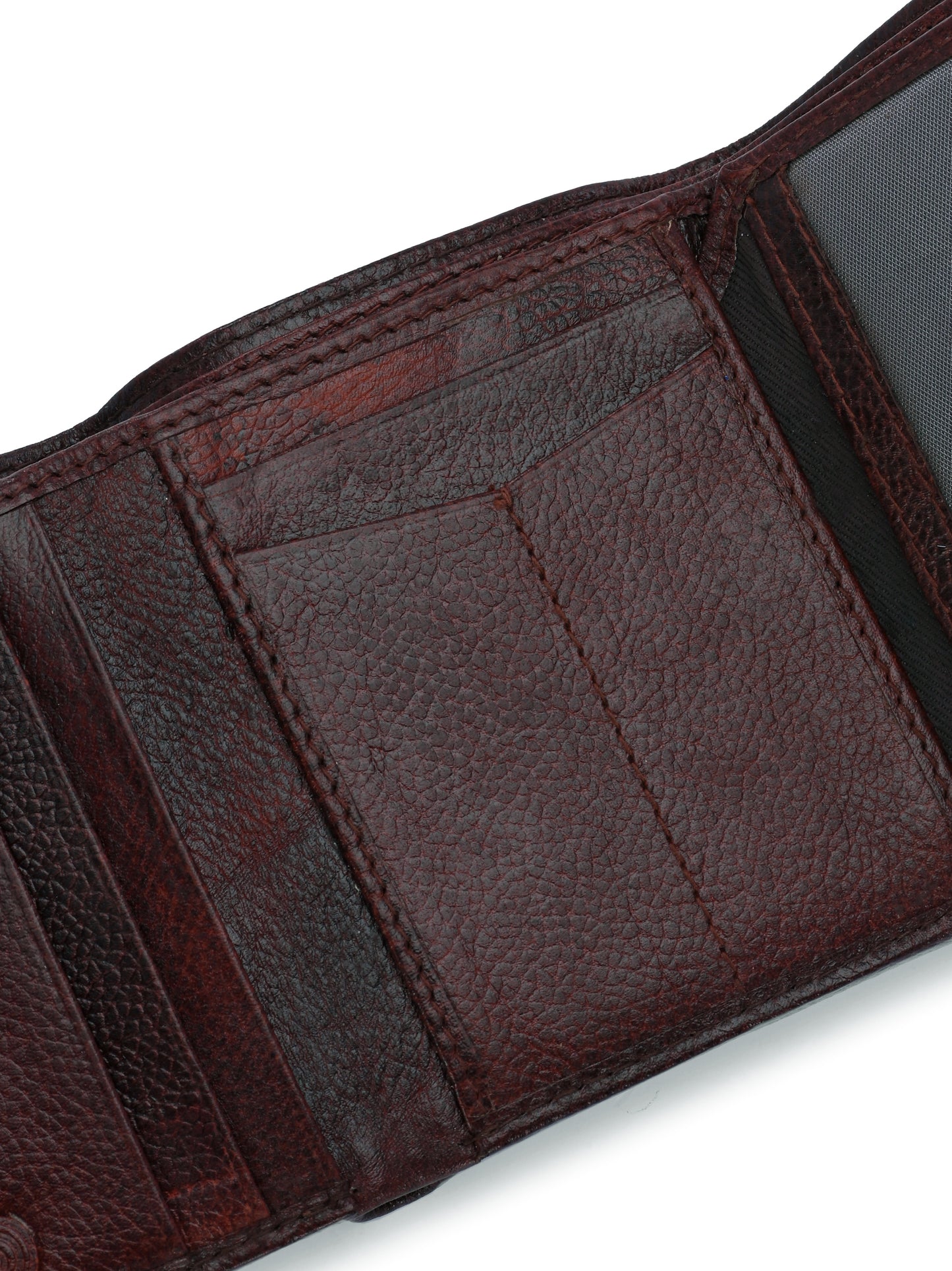 Men's Brown Leather Small Tri-Fold Wallet