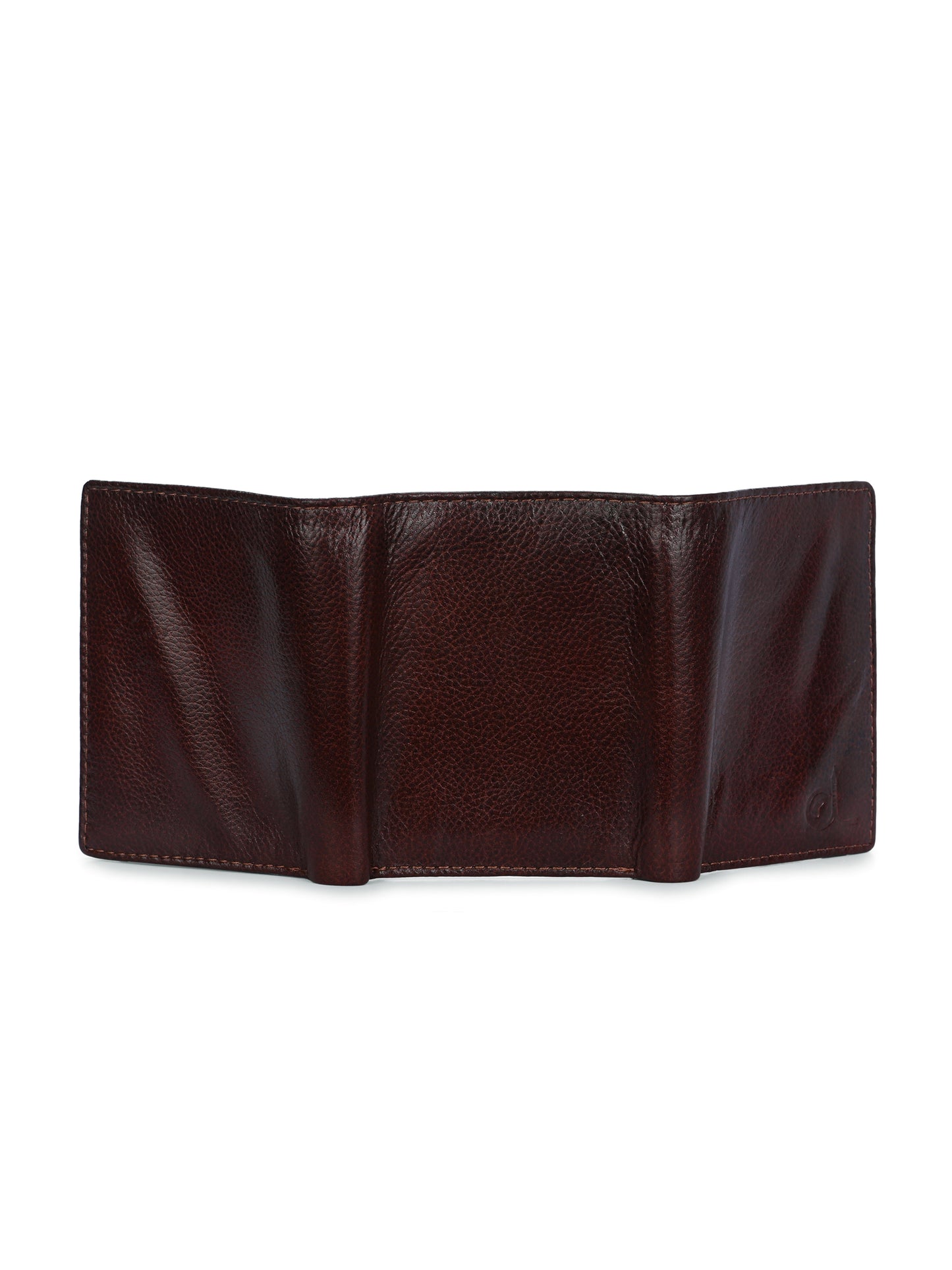 Men's Brown Leather Small Tri-Fold Wallet