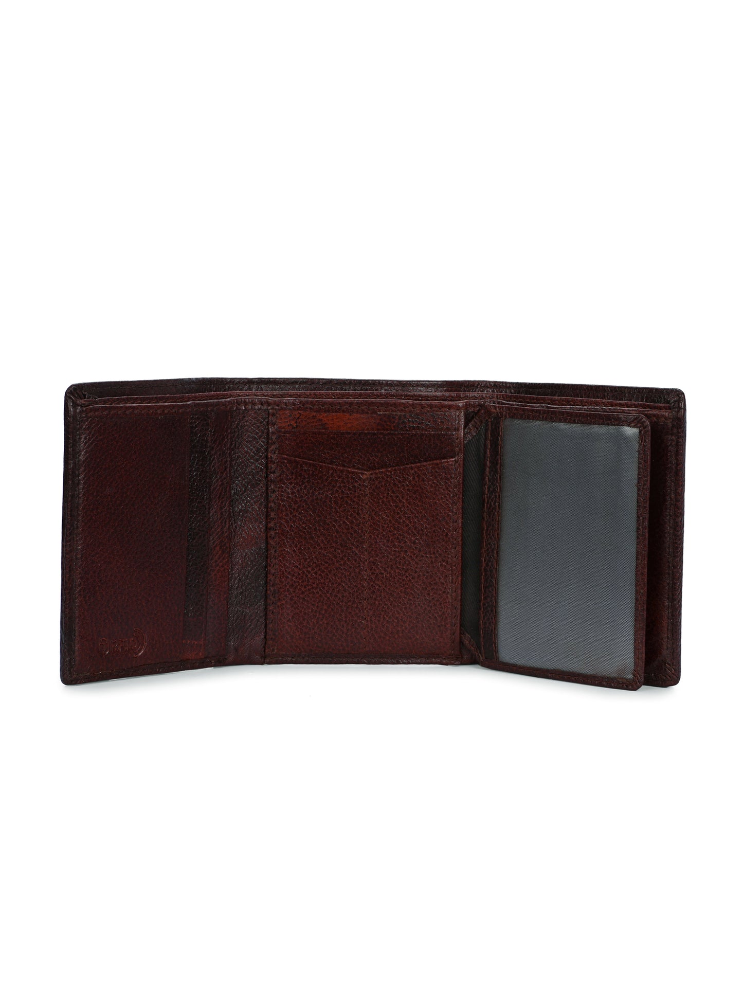 Men's Brown Leather Small Tri-Fold Wallet