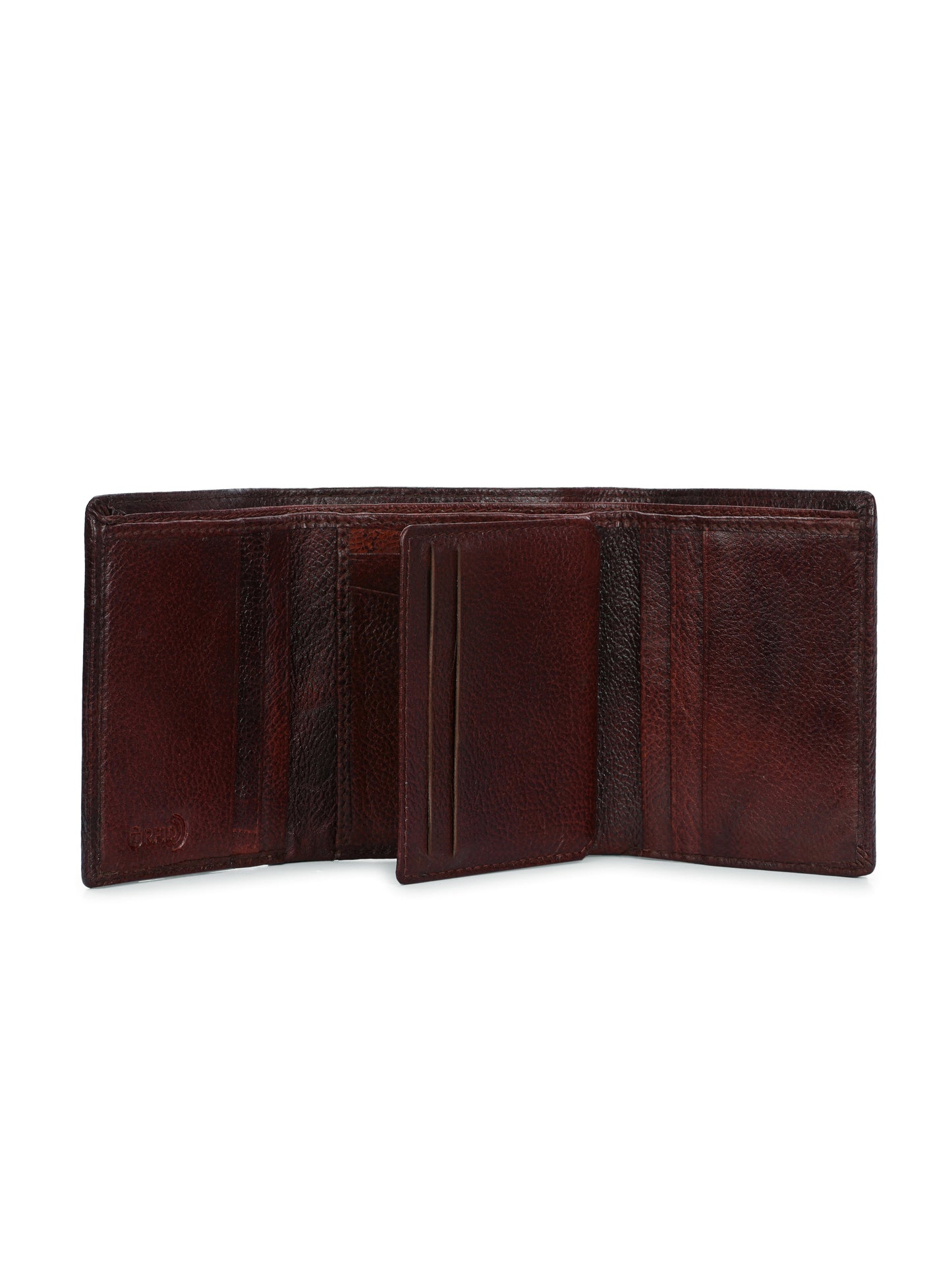 Men's Brown Leather Small Tri-Fold Wallet
