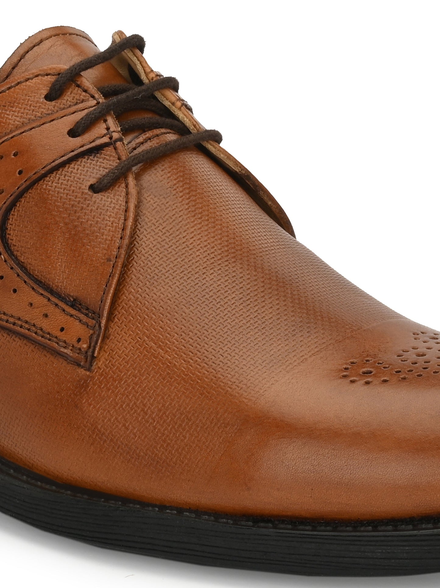 Men's Regular Fit Formal Derby Shoes with Lace Fastening
