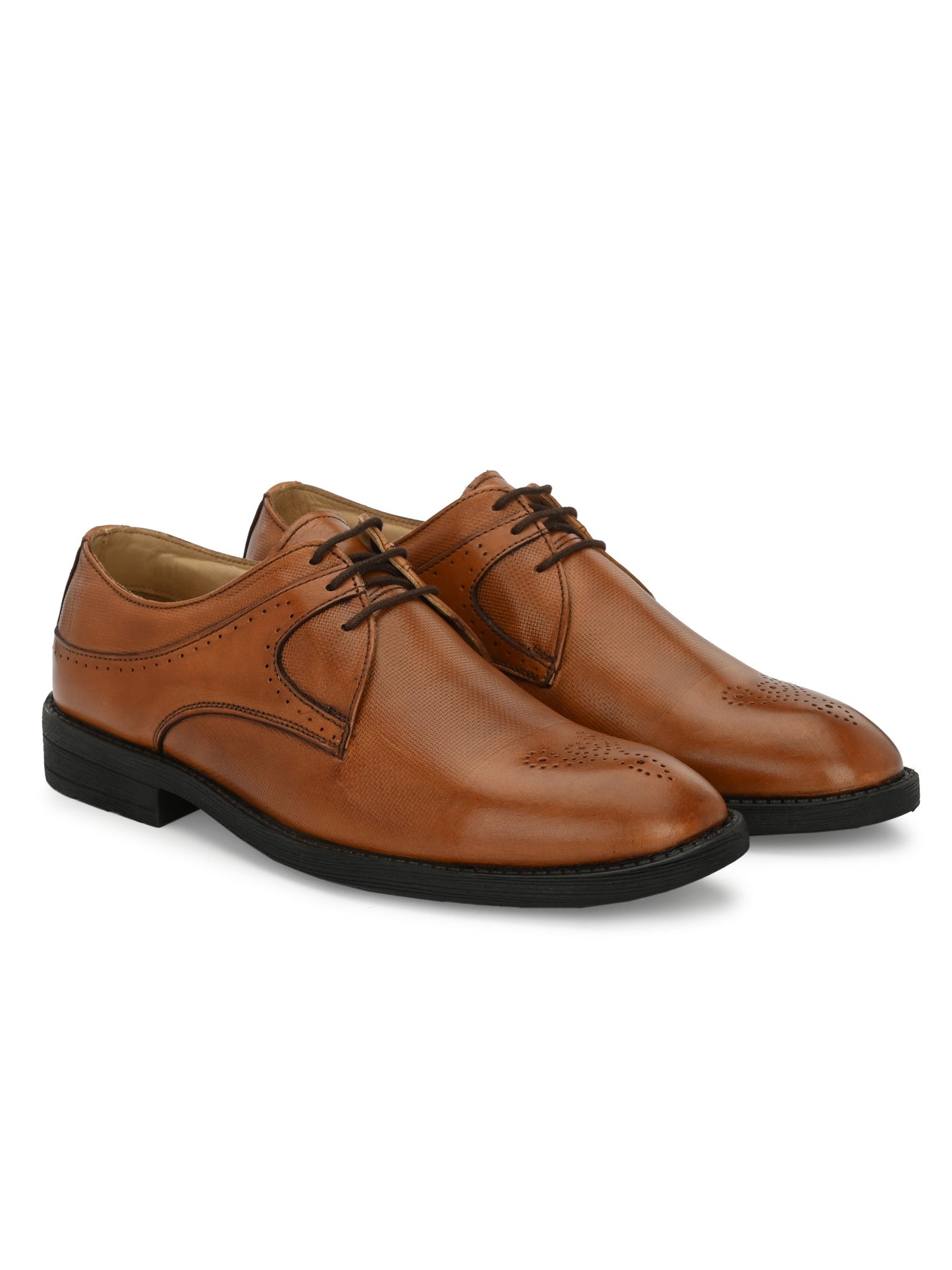 Men's Regular Fit Formal Derby Shoes with Lace Fastening