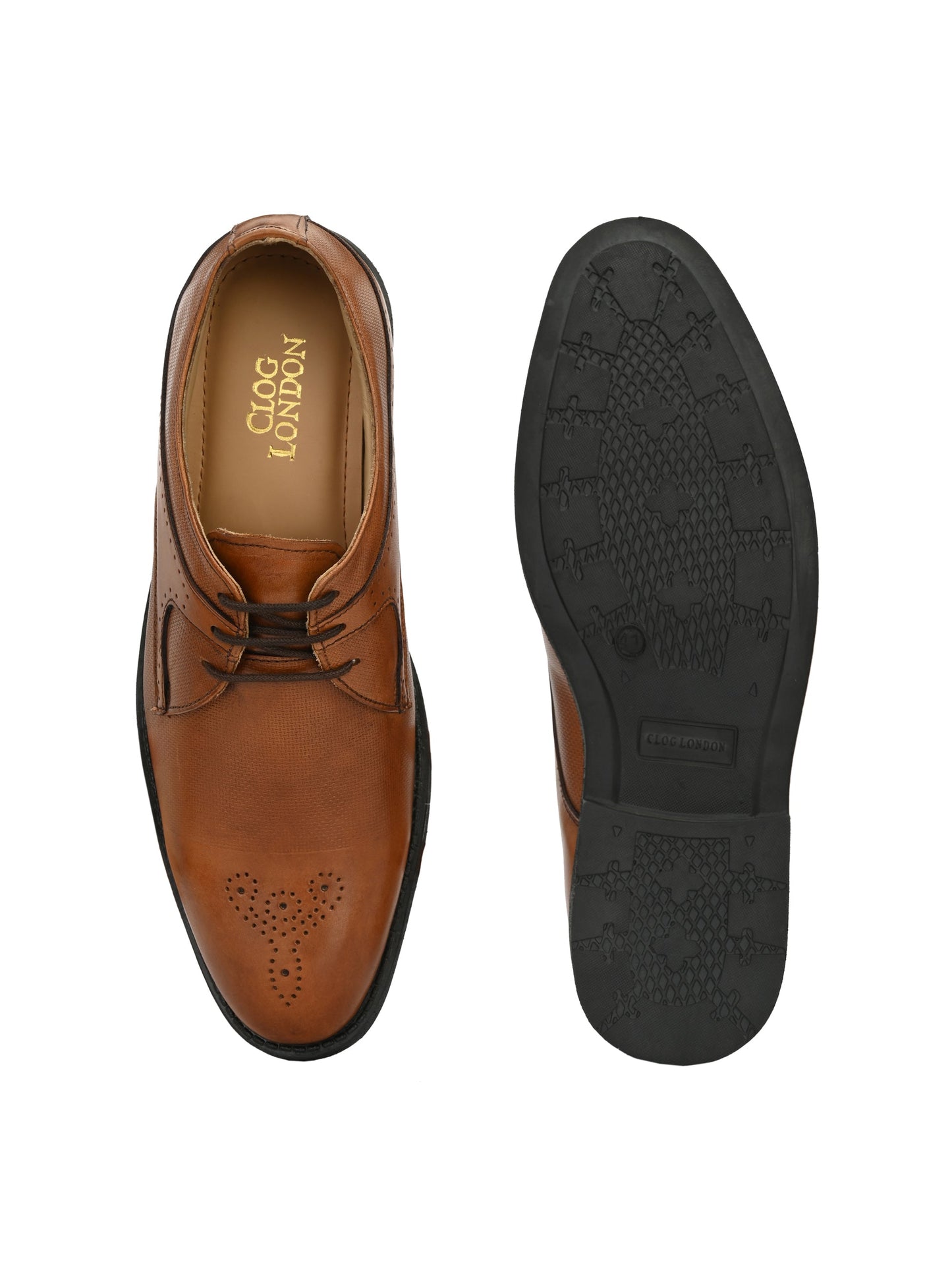 Men's Regular Fit Formal Derby Shoes with Lace Fastening