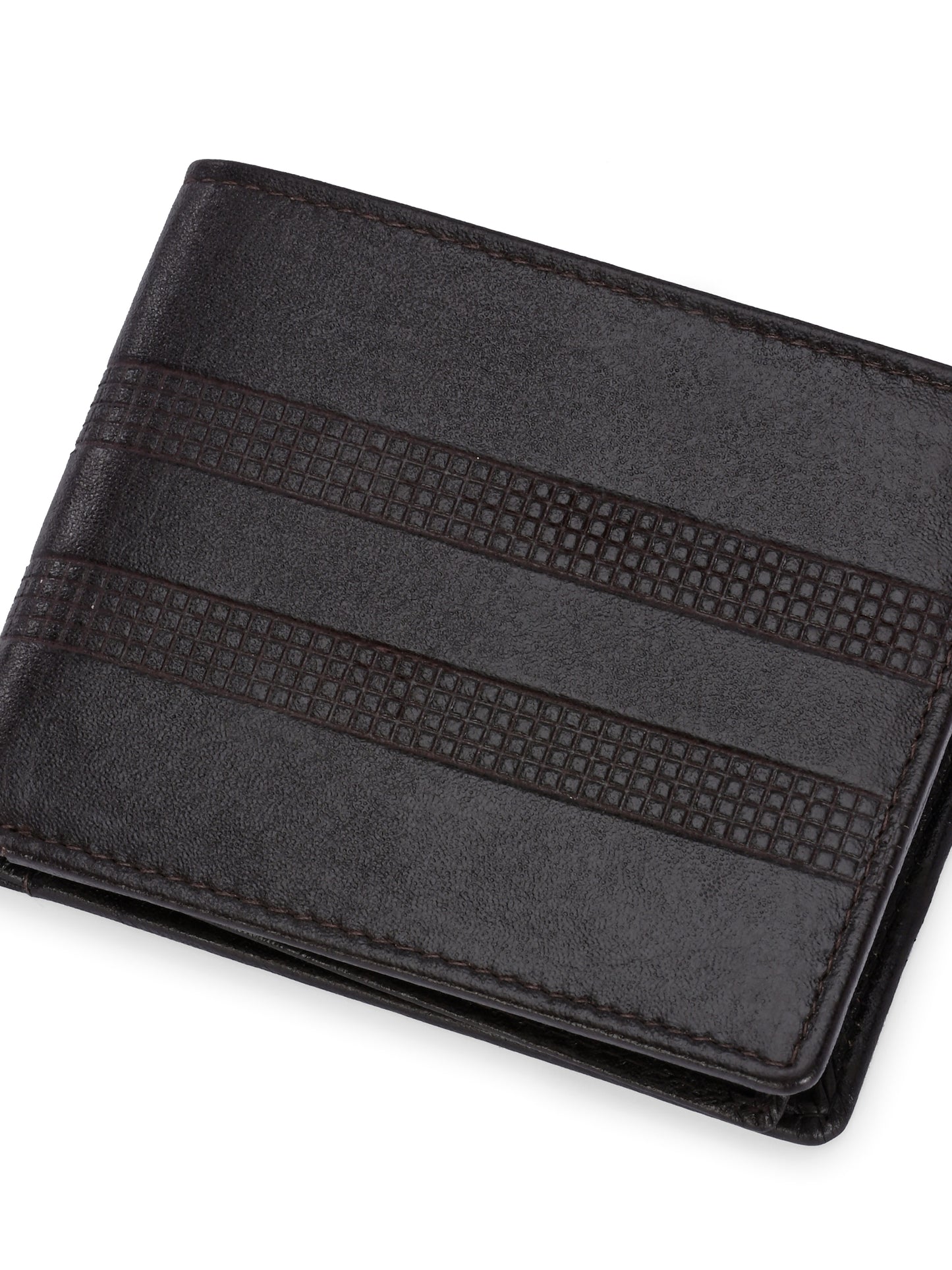 Men's Textured Leather Two-Fold Wallet