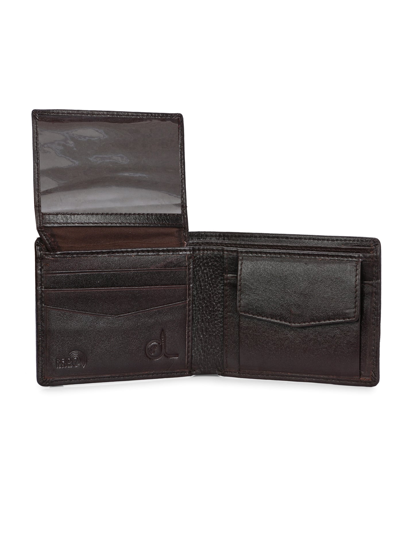 Men's Textured Leather Two-Fold Wallet