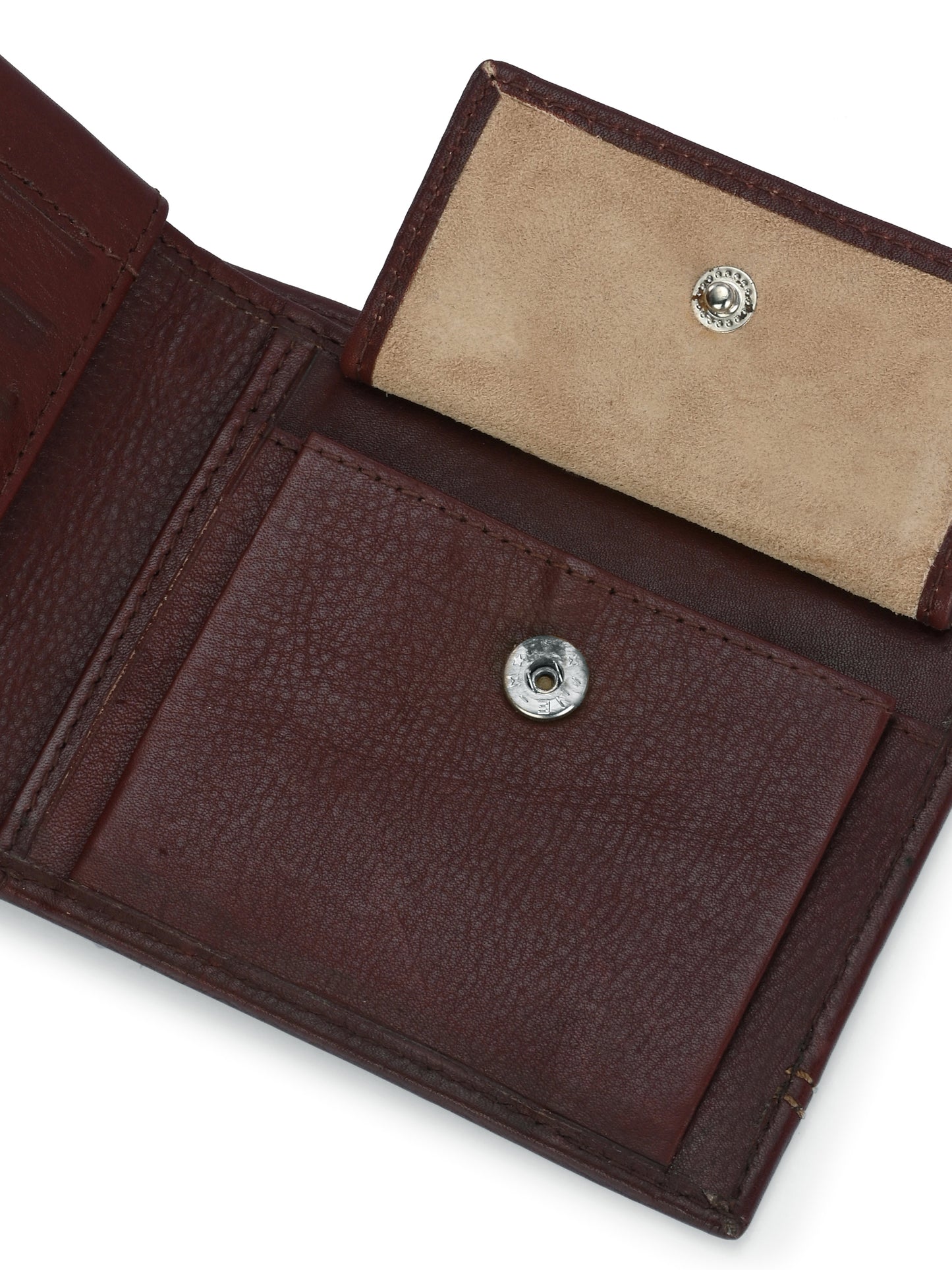 Brown Leather Small Bi-Fold Wallets
