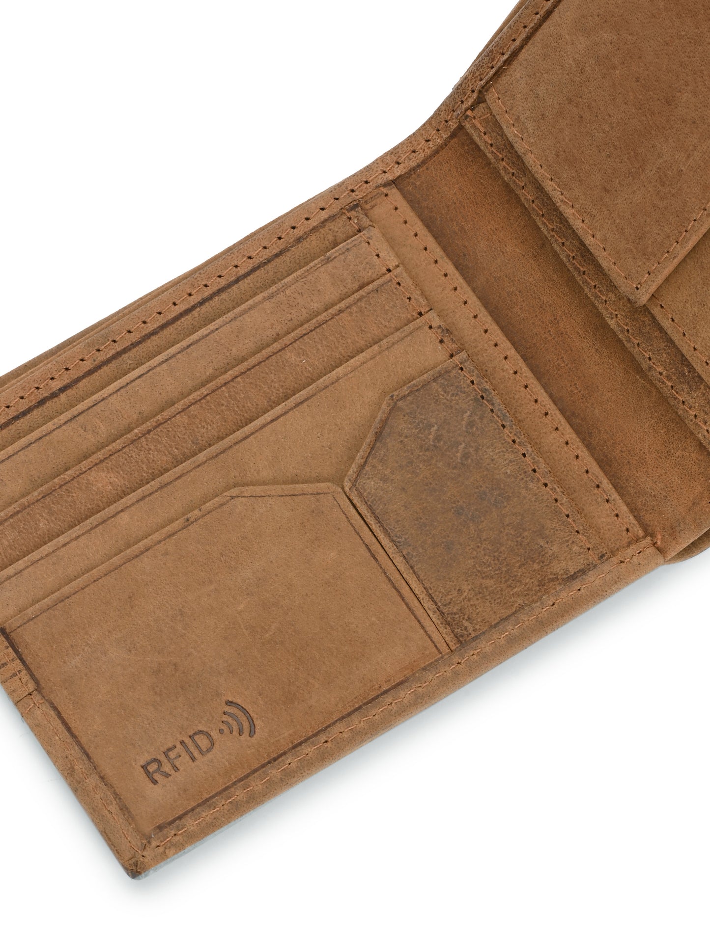 Tan Textured Leather Wallet