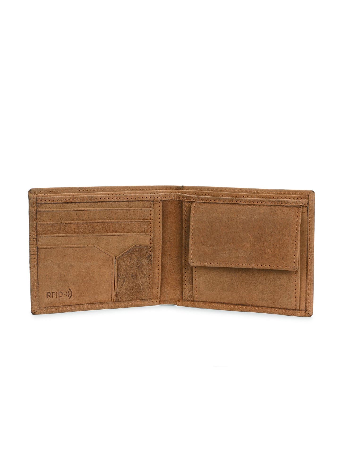 Tan Textured Leather Wallet