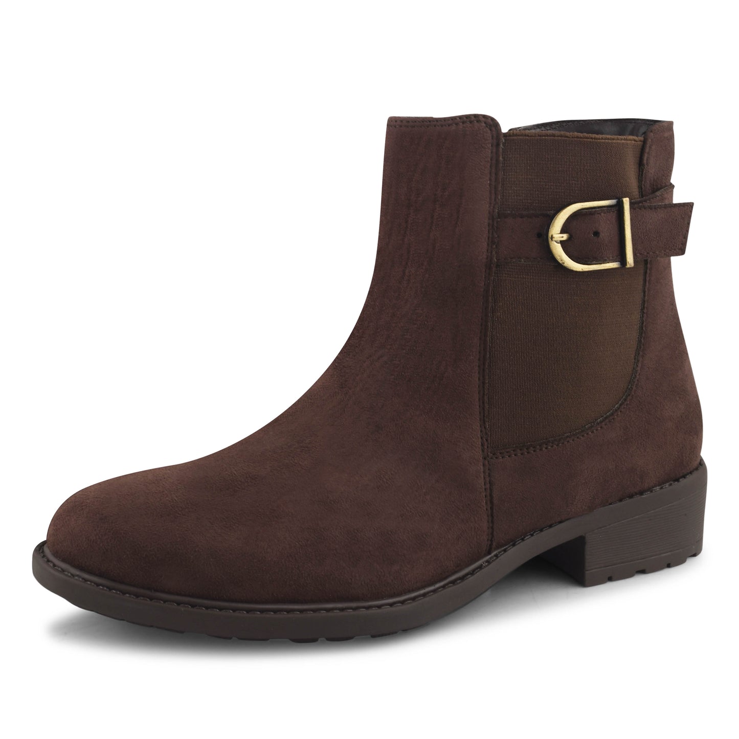 Women Black Casual Block Heeled Boots