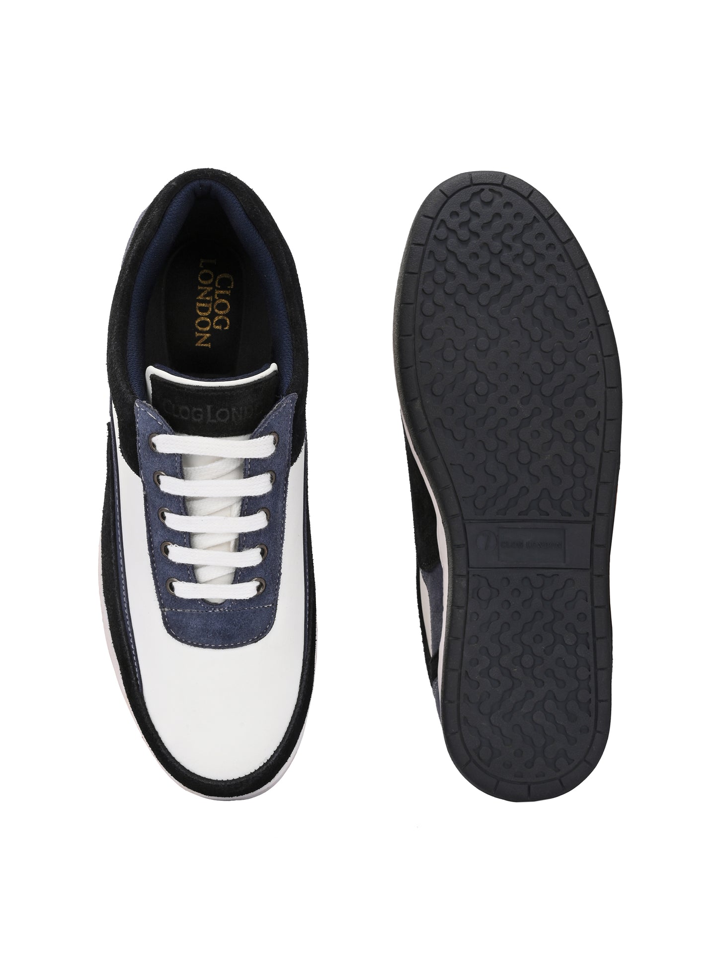 Men's White & Blue Sneakers Casual Shoes