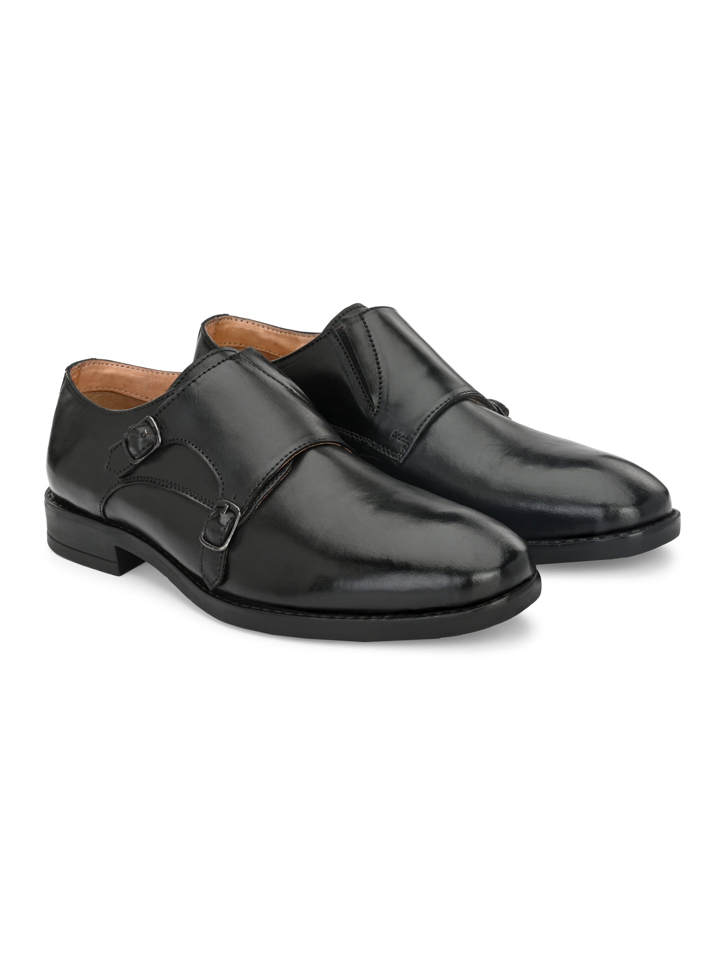 Men Leather Formal Monk Shoes