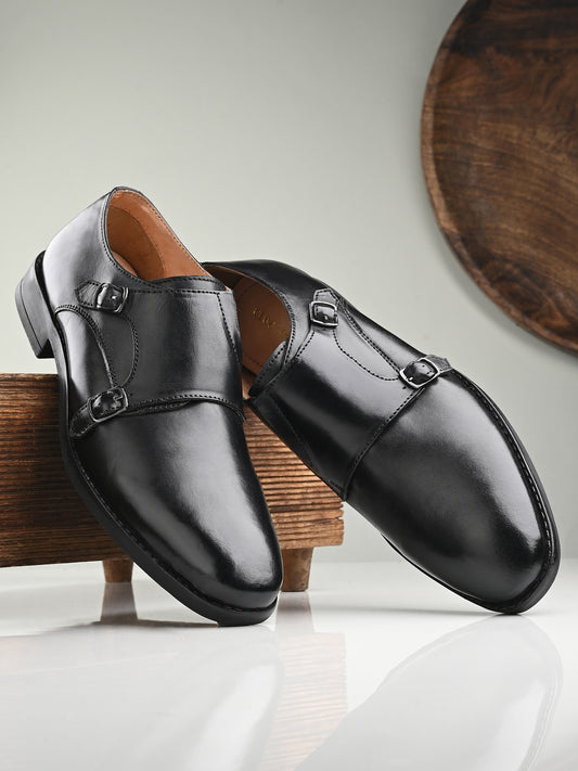 Men Leather Formal Monk Shoes
