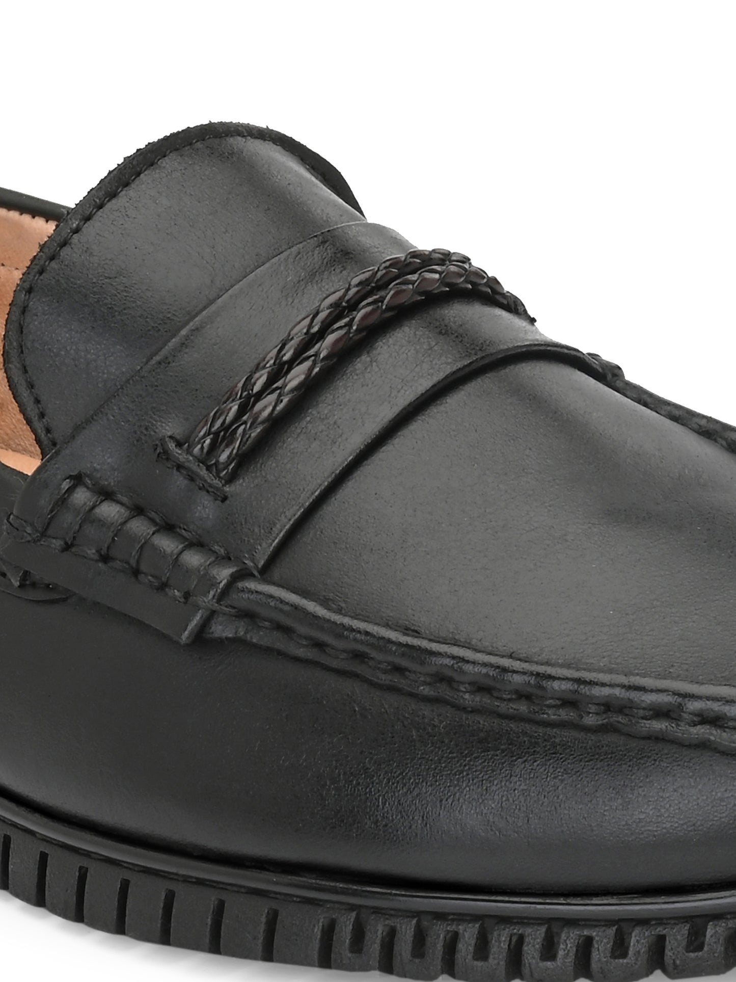 Men Leather Square Toe Loafers