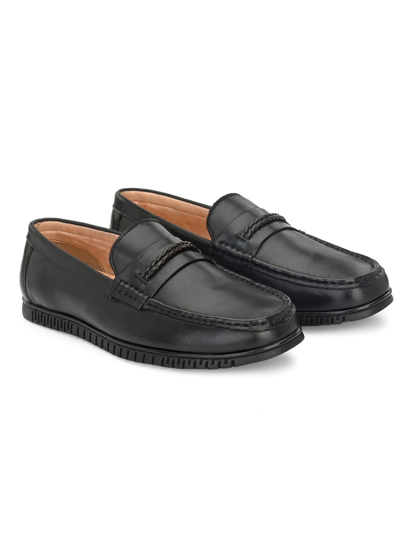 Men Leather Square Toe Loafers