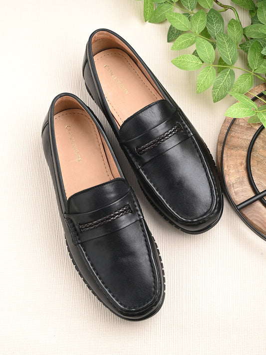 Men Leather Square Toe Loafers