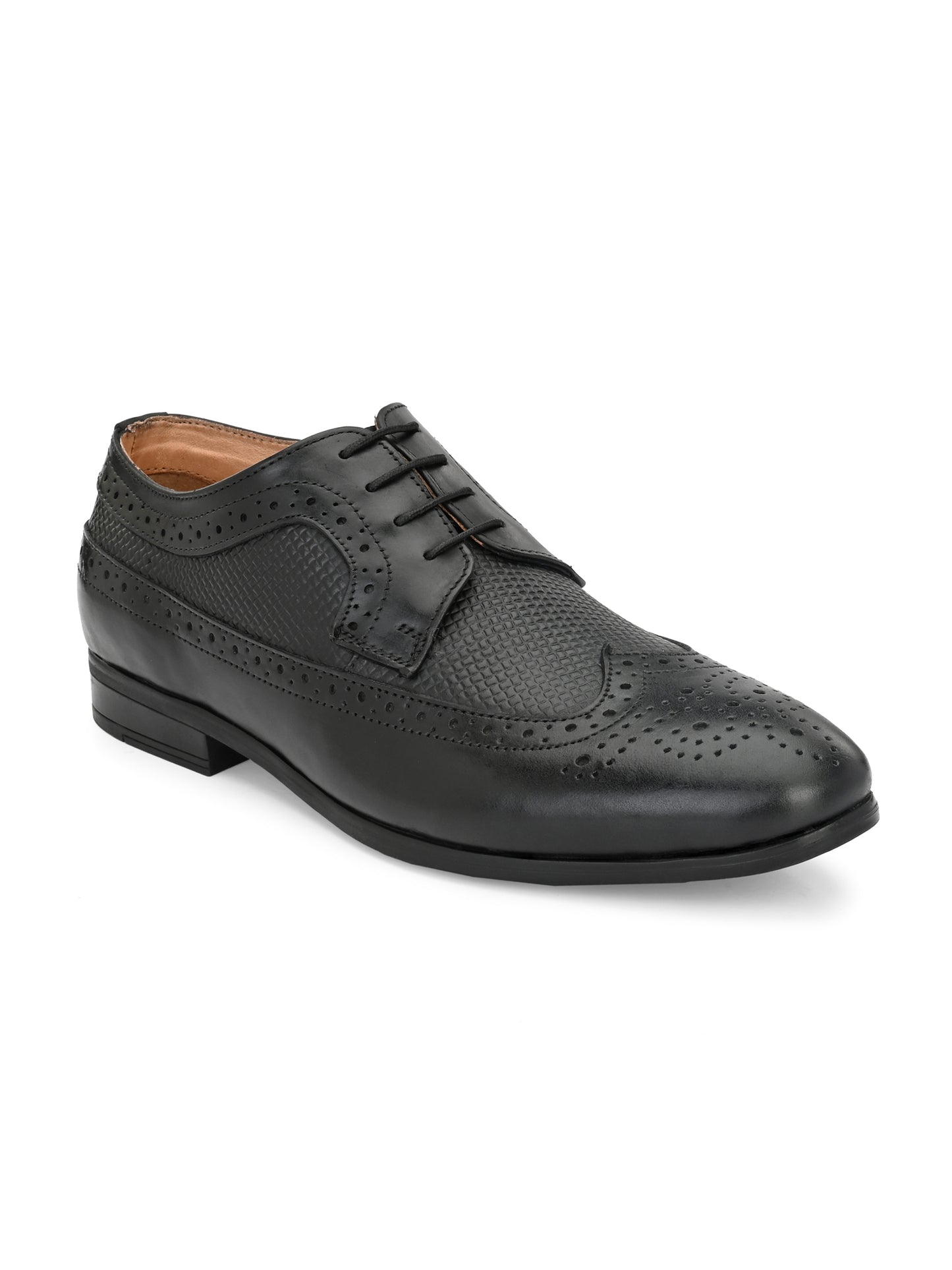 Men's Perforated Leather Formal Brogue Shoes
