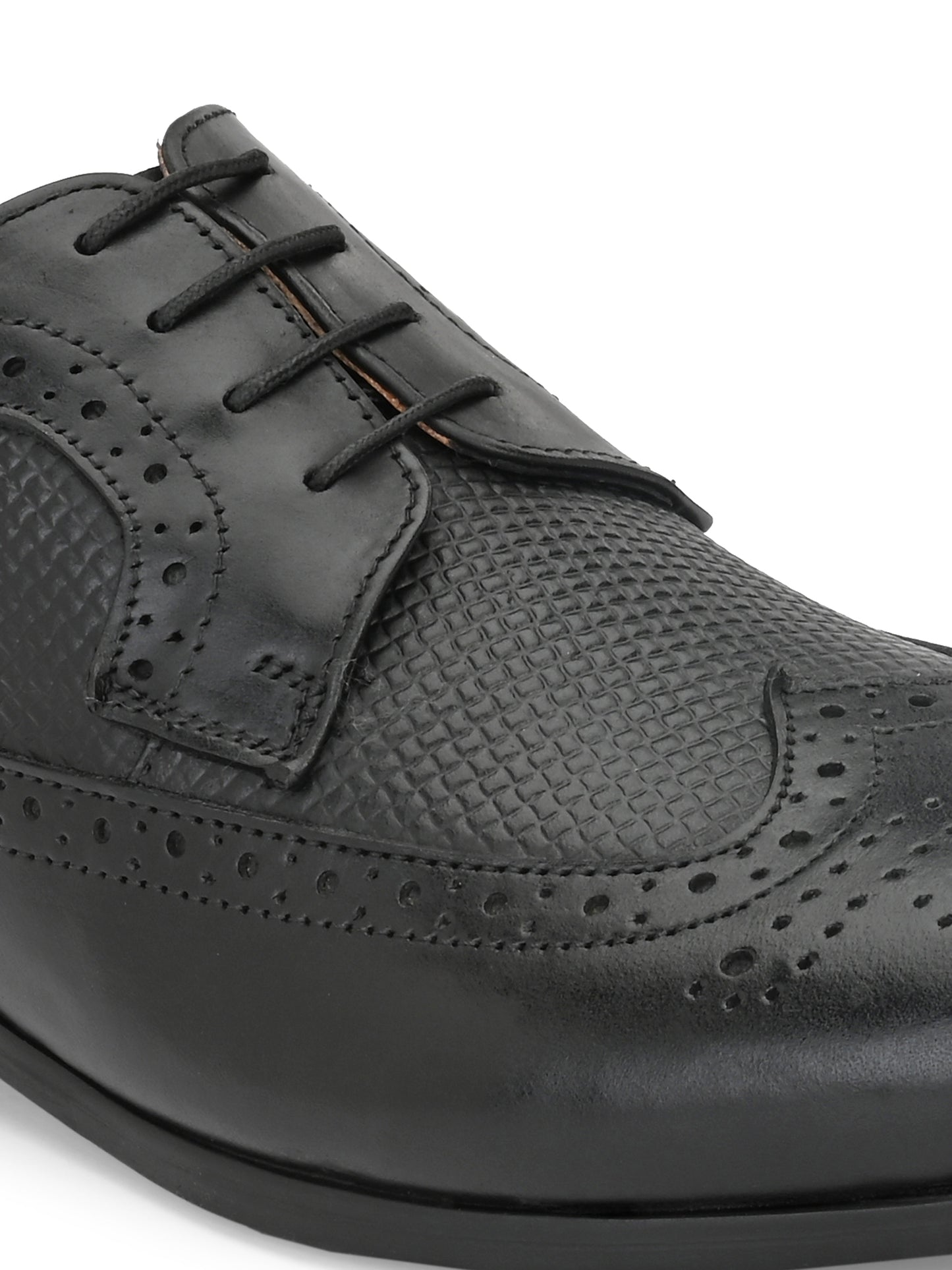 Men's Perforated Leather Formal Brogue Shoes