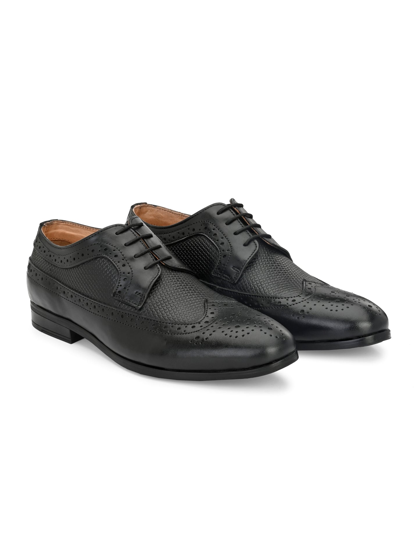 Men's Perforated Leather Formal Brogue Shoes