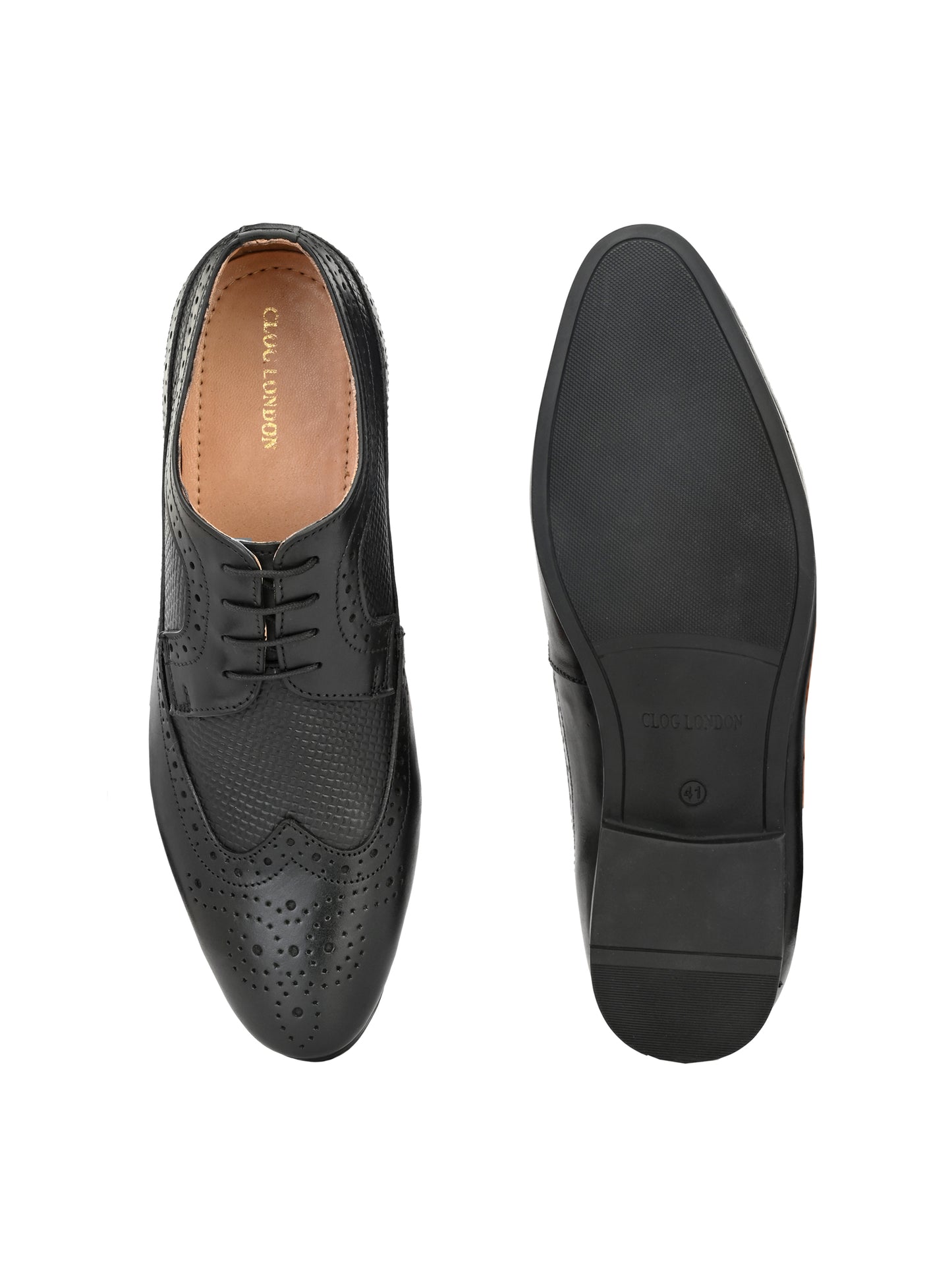 Men's Perforated Leather Formal Brogue Shoes